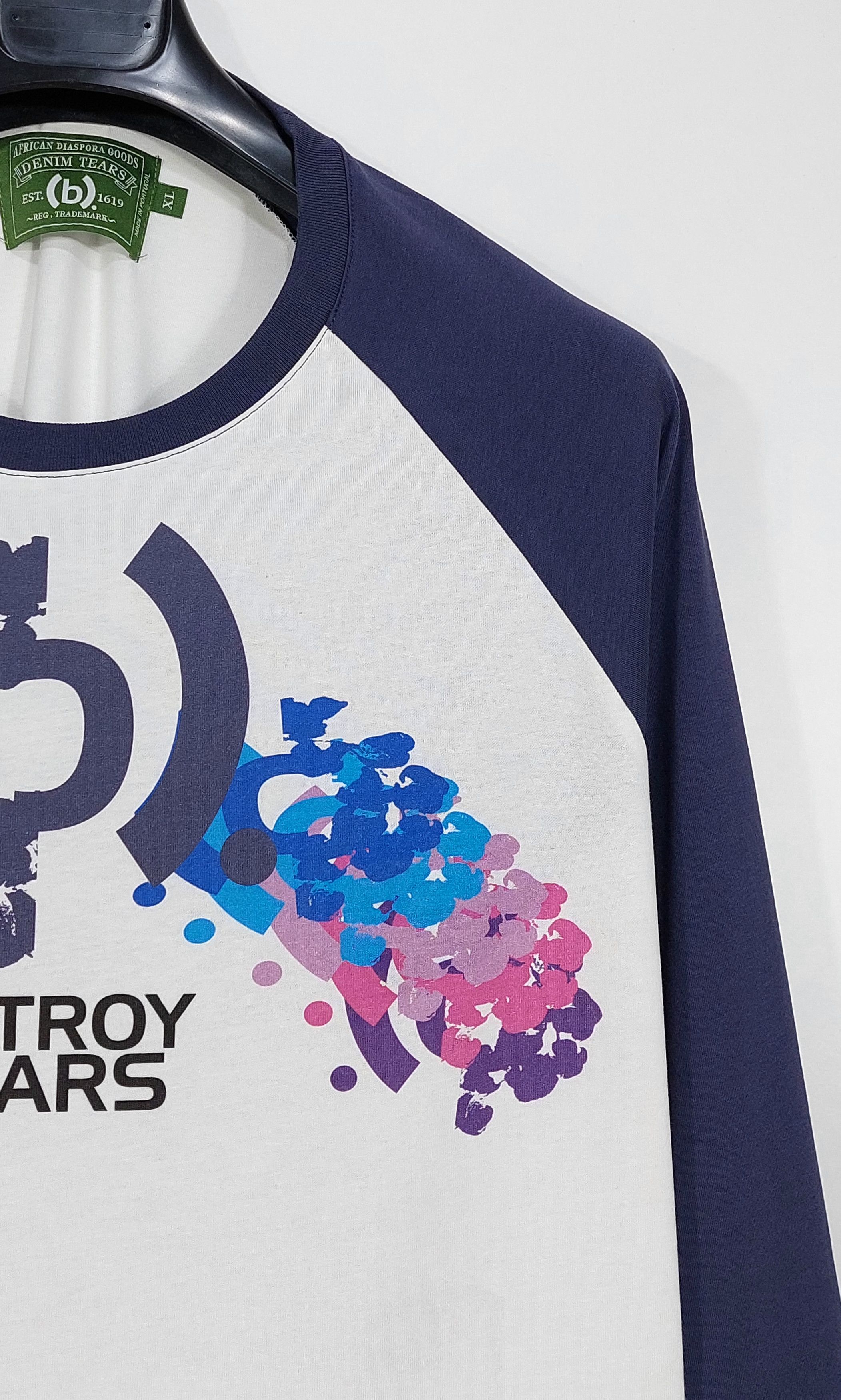 (B).Stroy × DENIM TEARS print baseball LS tshirt - white XL Size US XL / EU 56 / 4 - 4 Thumbnail