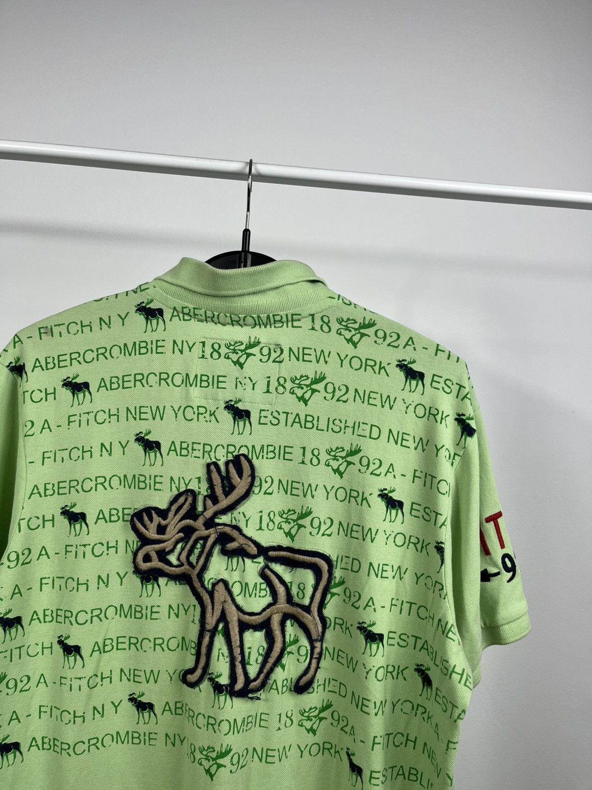 Abercrombie & Fitch Abercrombie & Fitch Green Polo Shirt Logo Print Size M Size US M / EU 48-50 / 2 - 12 Thumbnail
