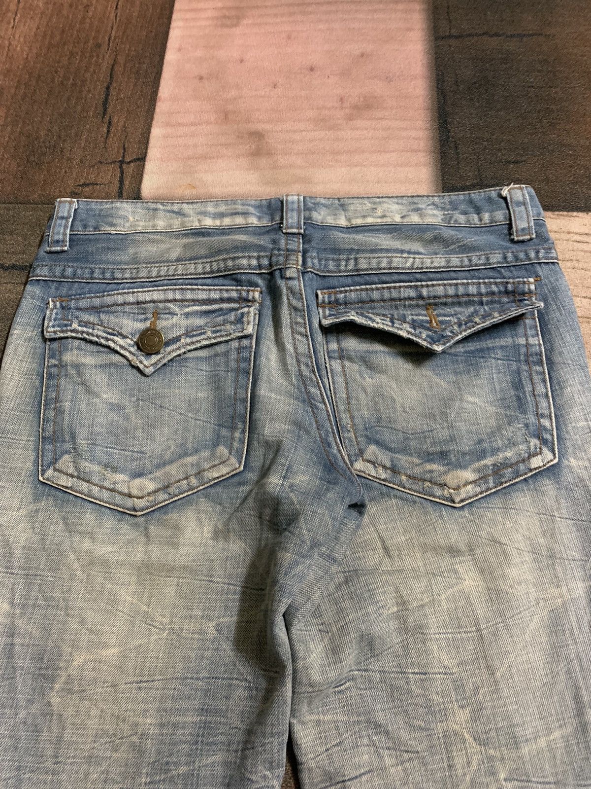 If Six Was Nine FLARE DISTRESSED stone wash agate label japanese designer Size US 32 / EU 48 - 12 Thumbnail