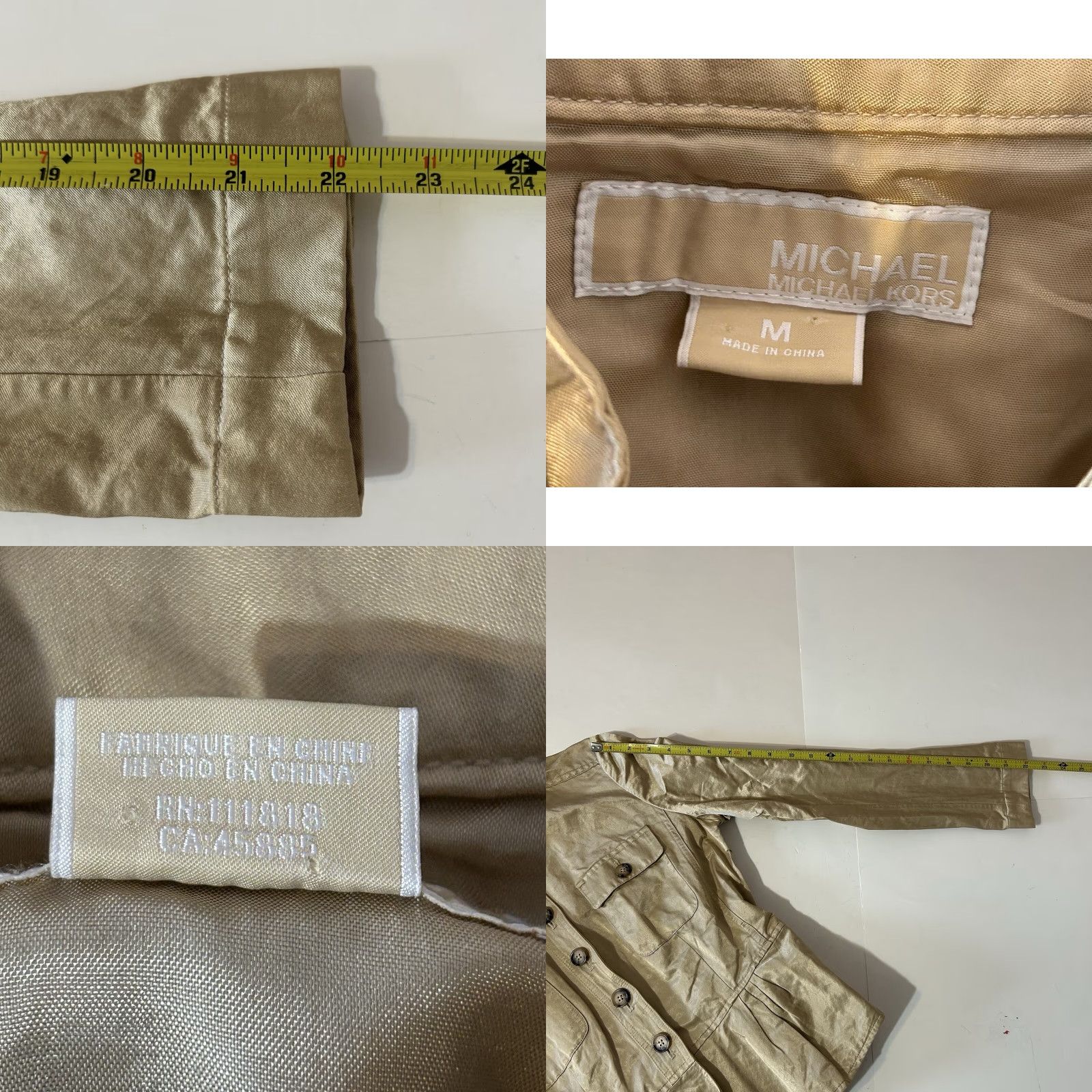 Michael Kors VINTAGE Michael Kors Jacket Women M Gold Button Up Pockets Casual Party/Cocktail Workwear Size M / US 6-8 / IT 42-44 - 9 Thumbnail