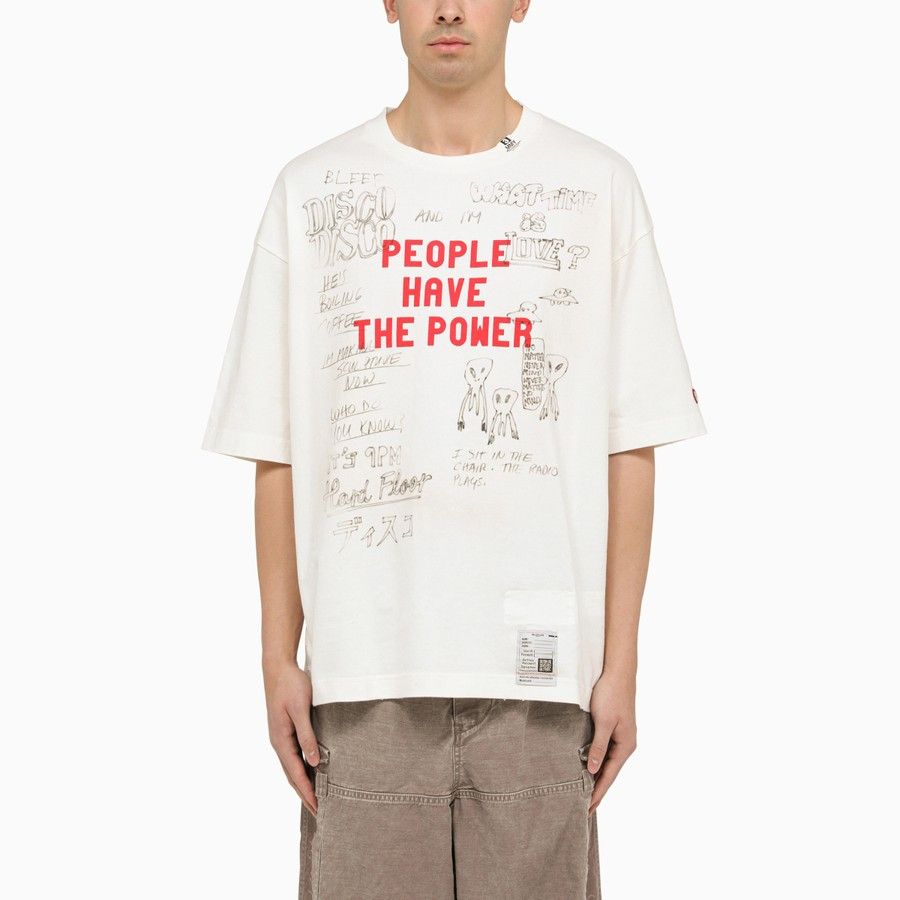 image of Maison Mihara Yasuhiro O1D2Blof0424 Print T-Shirt In White, Men's (Size Medium)