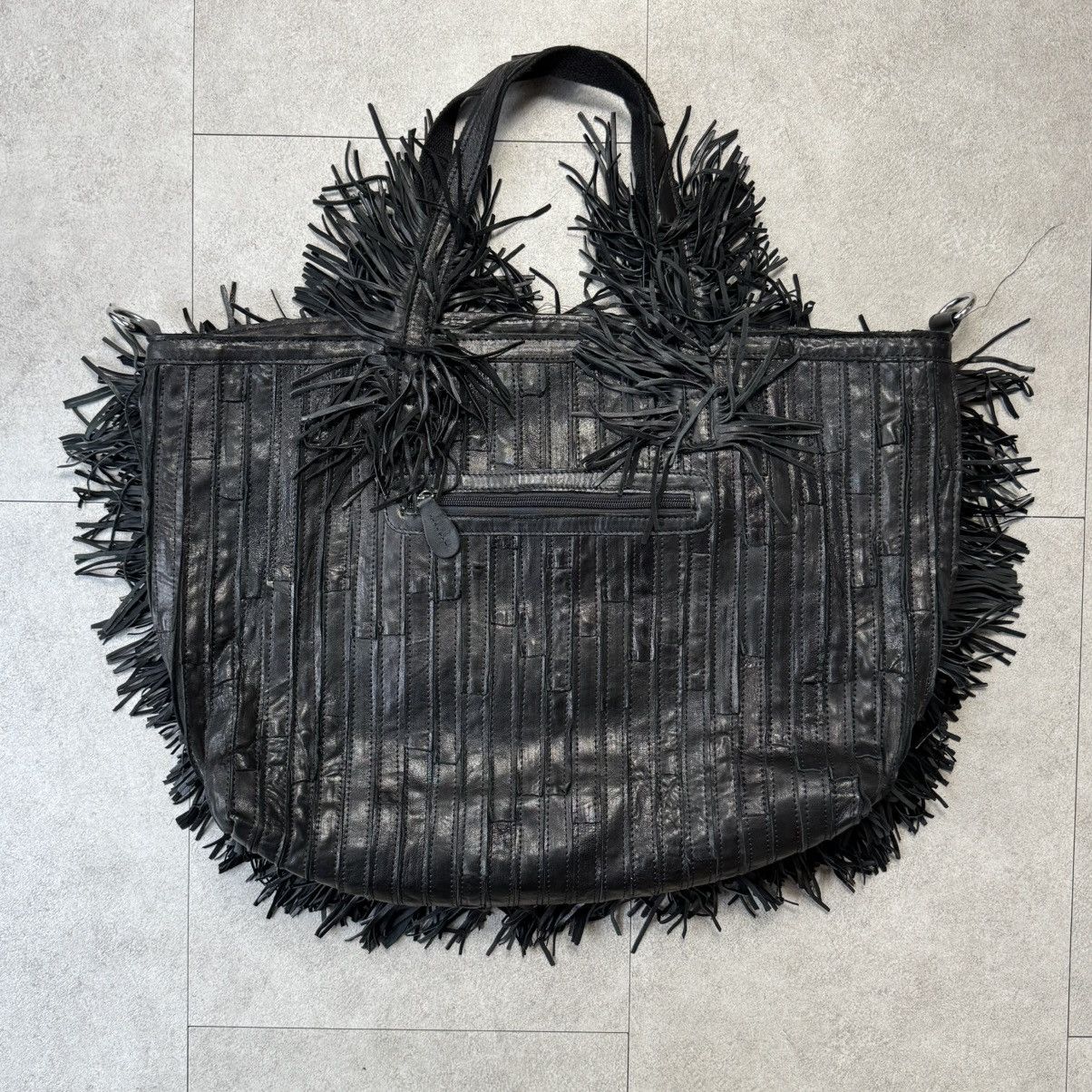 Japanese Brand G.O.A Fringe Leather Tote Hand Bag. goa Size ONE SIZE - 2 Thumbnail