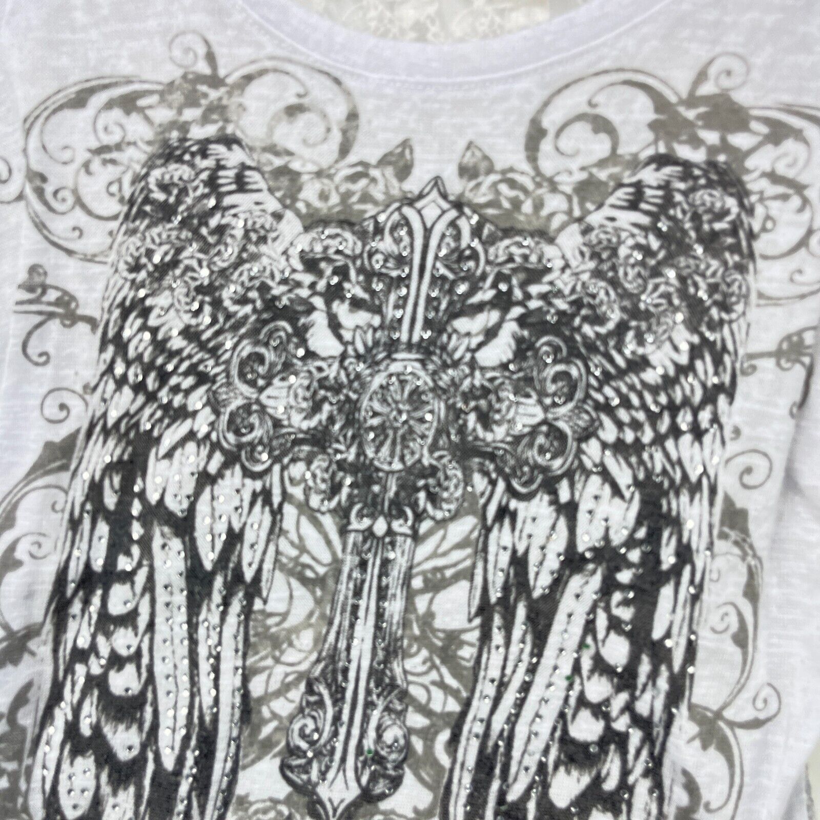 Affliction × Vintage Vintage Y2K Angel Cross Wings Affliction Shirt Women's Large Size L / US 10 / IT 46 - 3 Thumbnail