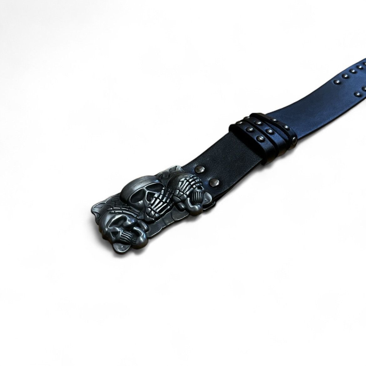Japanese Brand Fashion Luxury Skeleton Design Retro Belt Jeans Goth Denim Size ONE SIZE - 2 Thumbnail