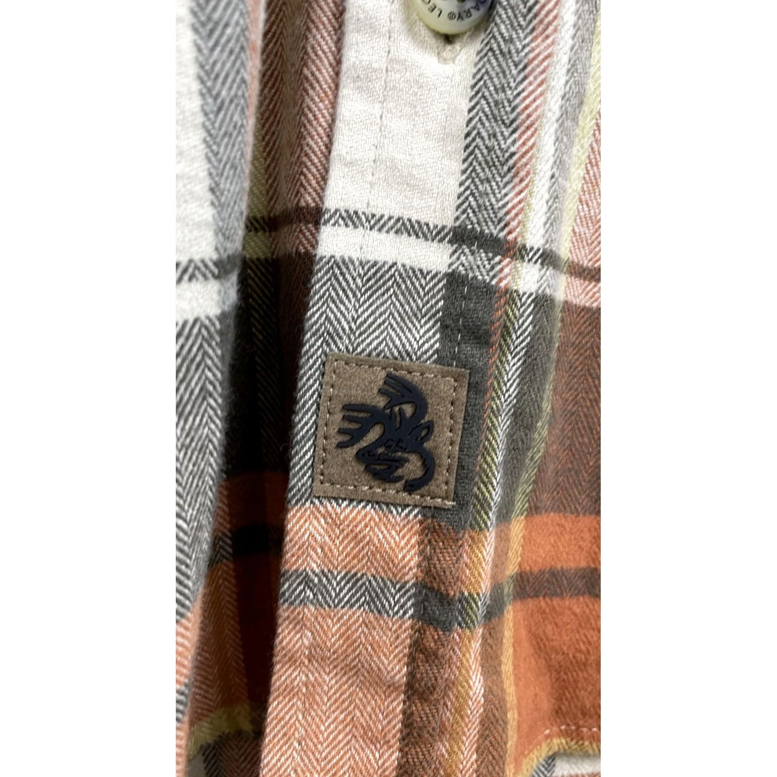 Vintage Legandary Whitetails Shirt Mens 2XL Orange Brown Plaid Flannel Button Down Size US XXL / EU 58 / 5 - 2 Thumbnail