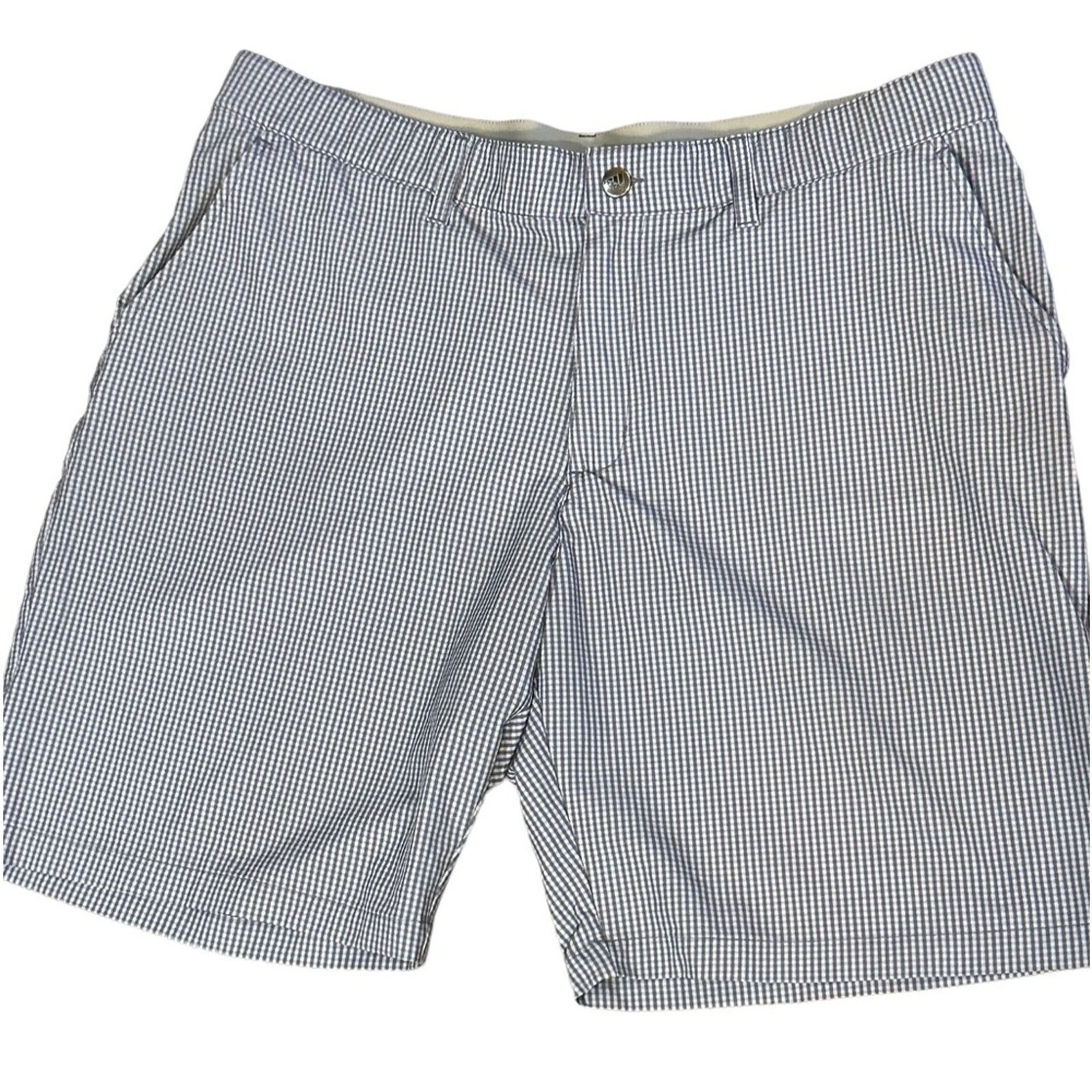 Adidas Adidas Mens 38 Blue Checked Polyester Elastin Golf Shorts Size US 38 / EU 54 - 1 Thumbnail