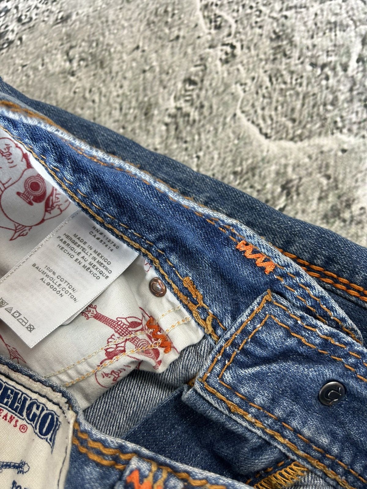 True Religion True Religion blue jeans thick stitching straight Y2K Size US 33 - 10 Thumbnail