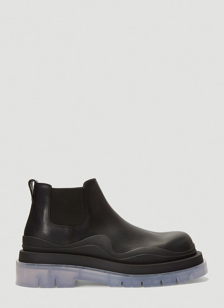 Bottega Veneta o1s1wg110624 Tire Ankle Chelsea Boots in Black Size US 13 / EU 46 - 1 Thumbnail
