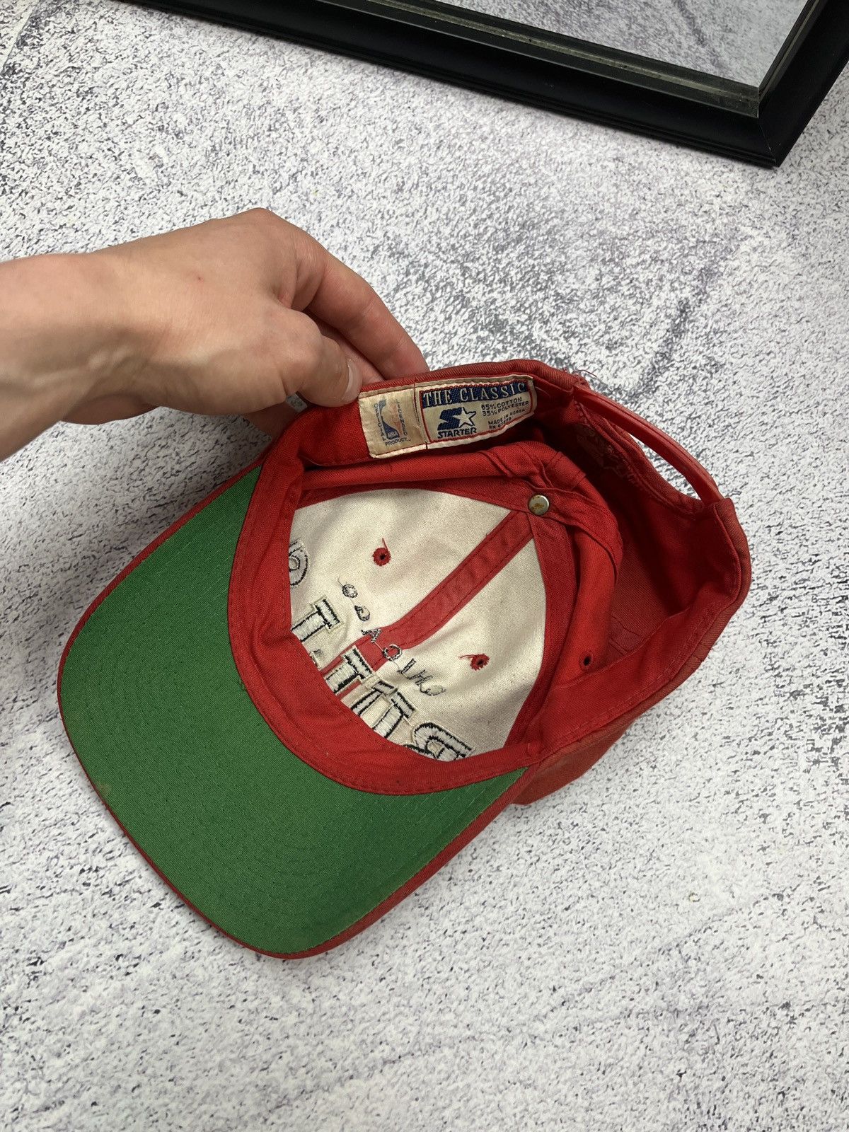 NBA × Starter × Vintage Vintage 90’s Chicago Bulls Script Logo NBA Starter Cap Rare Size ONE SIZE - 7 Thumbnail