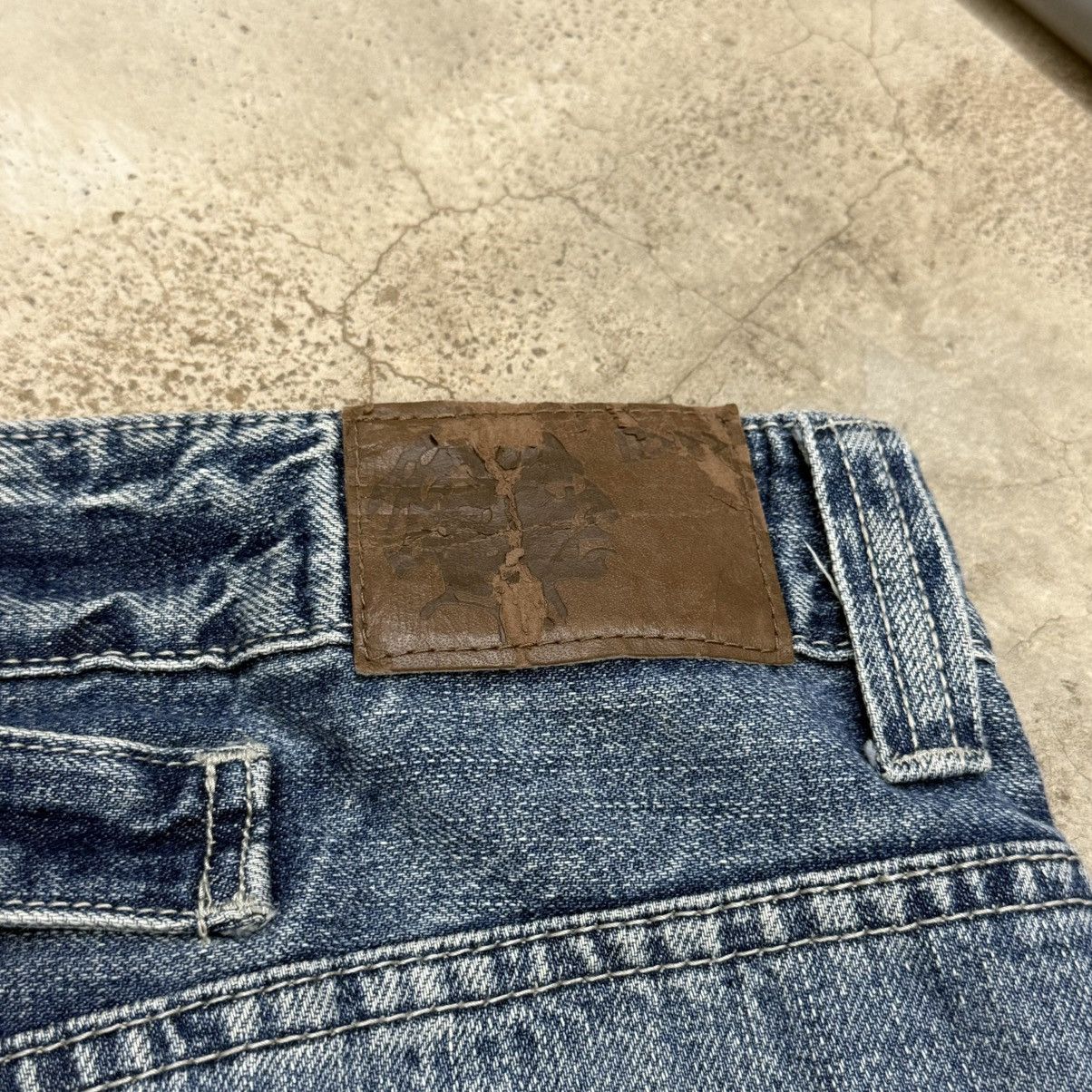 Japanese Brand Vintage Y2K Buckle Back Lightning i6w9 wash Denim Pants Size US 35 - 16 Thumbnail