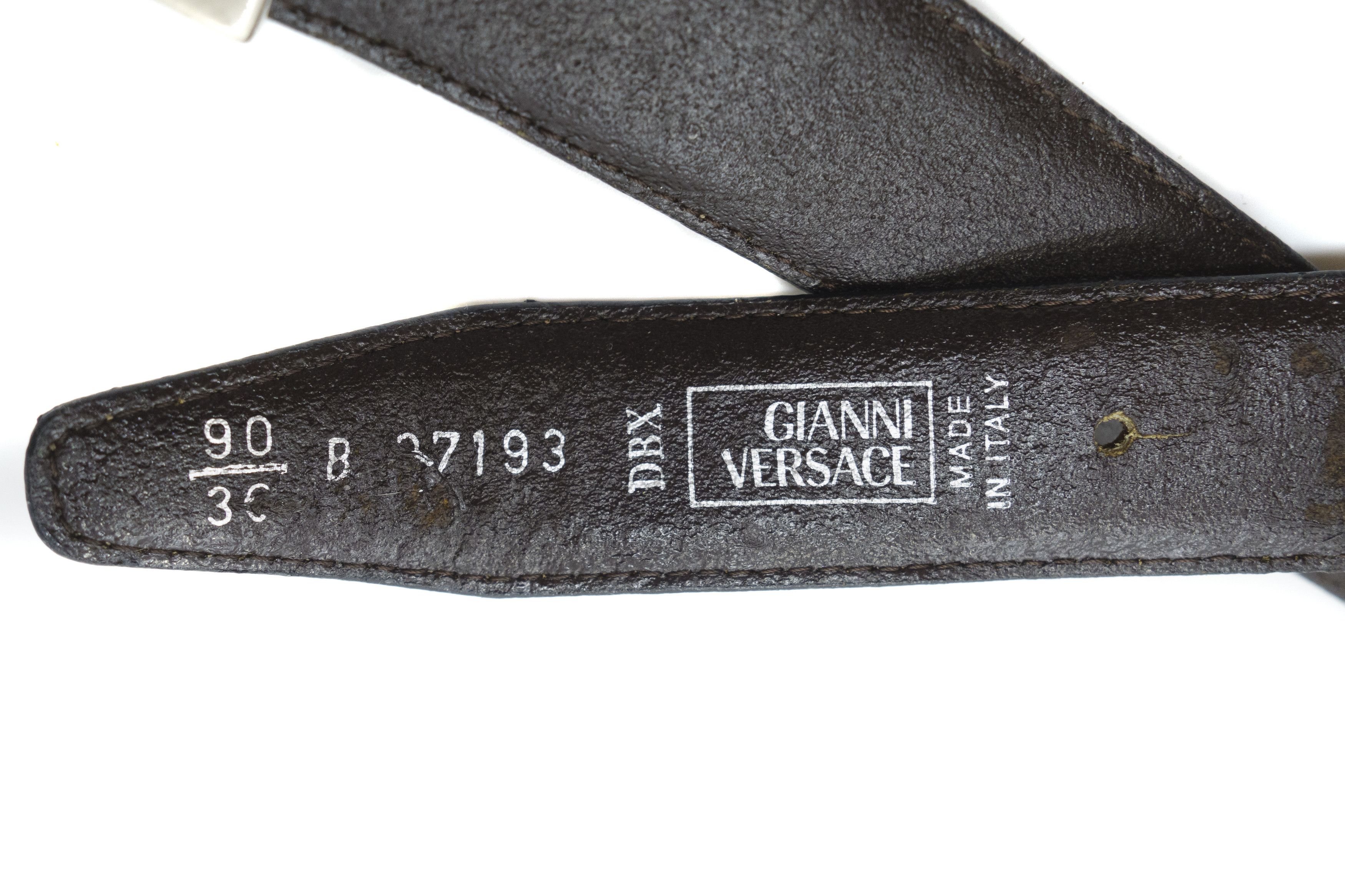 Versace 90S Logo Leather Belt Vintage Size ONE SIZE - 5 Thumbnail
