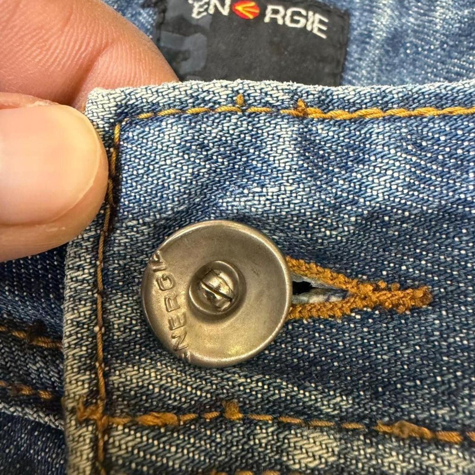 True Religion ENERGIE Y2K blue denim jeans with unique embroidery Size US 31 - 6 Thumbnail