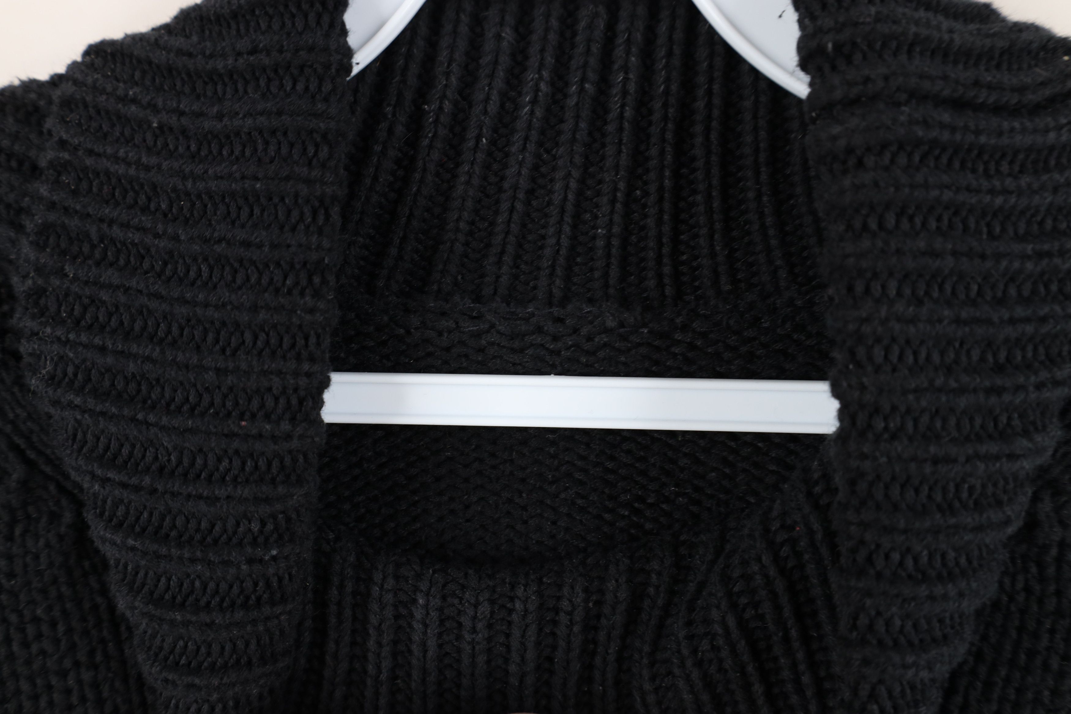 Vintage Vintage 90s Streetwear Cotton Knit Turtleneck Sweater Black Size L / US 10 / IT 46 - 9 Thumbnail