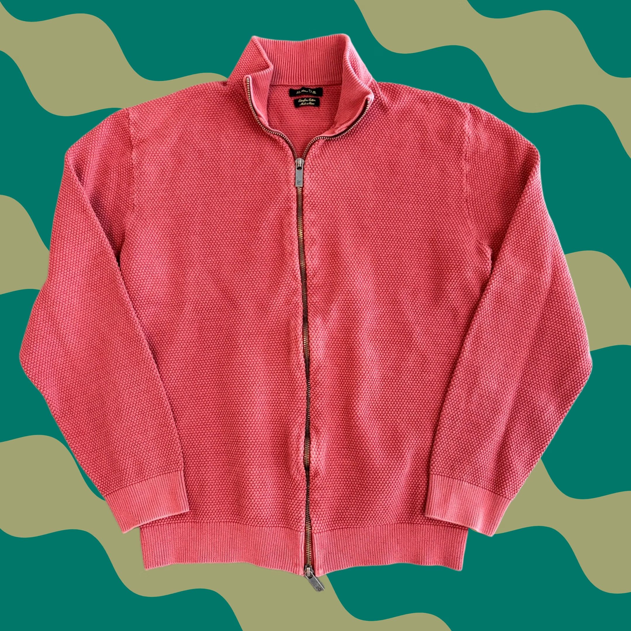 Vintage VINTAGE Y2k Extra Fine Cotton Waffle Thermal Full Zip Nature Red Longsleeve S Women Size S / US 4 / IT 40 - 1 Thumbnail