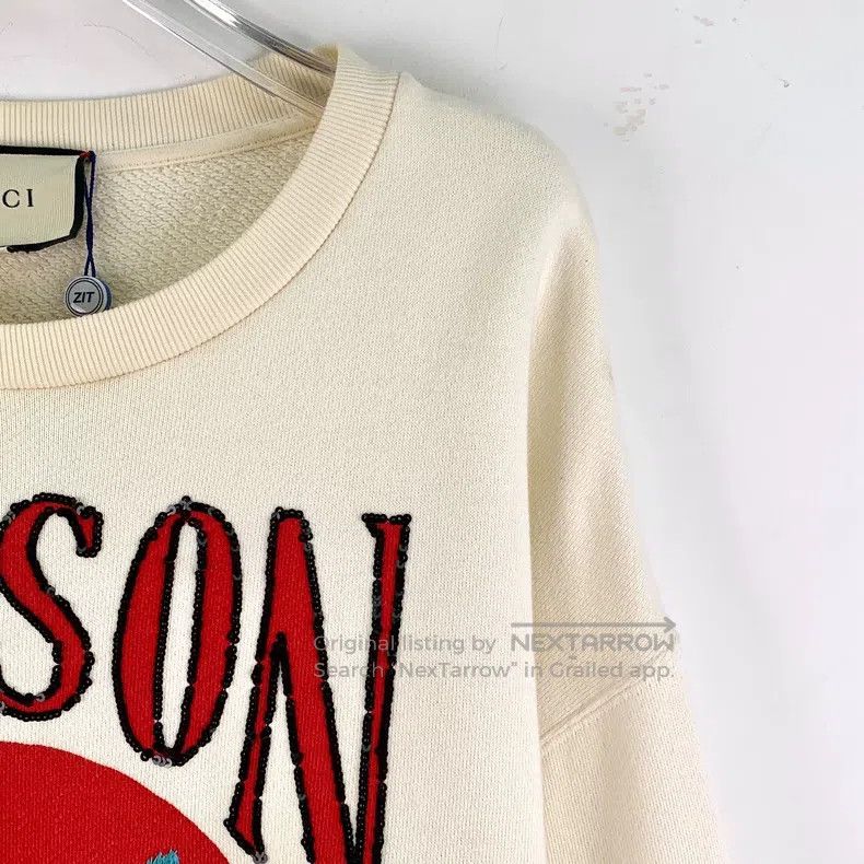 Gucci Gucci Beige letter cat sequin cotton round-neck long-sleev Size US S / EU 44-46 / 1 - 3 Thumbnail