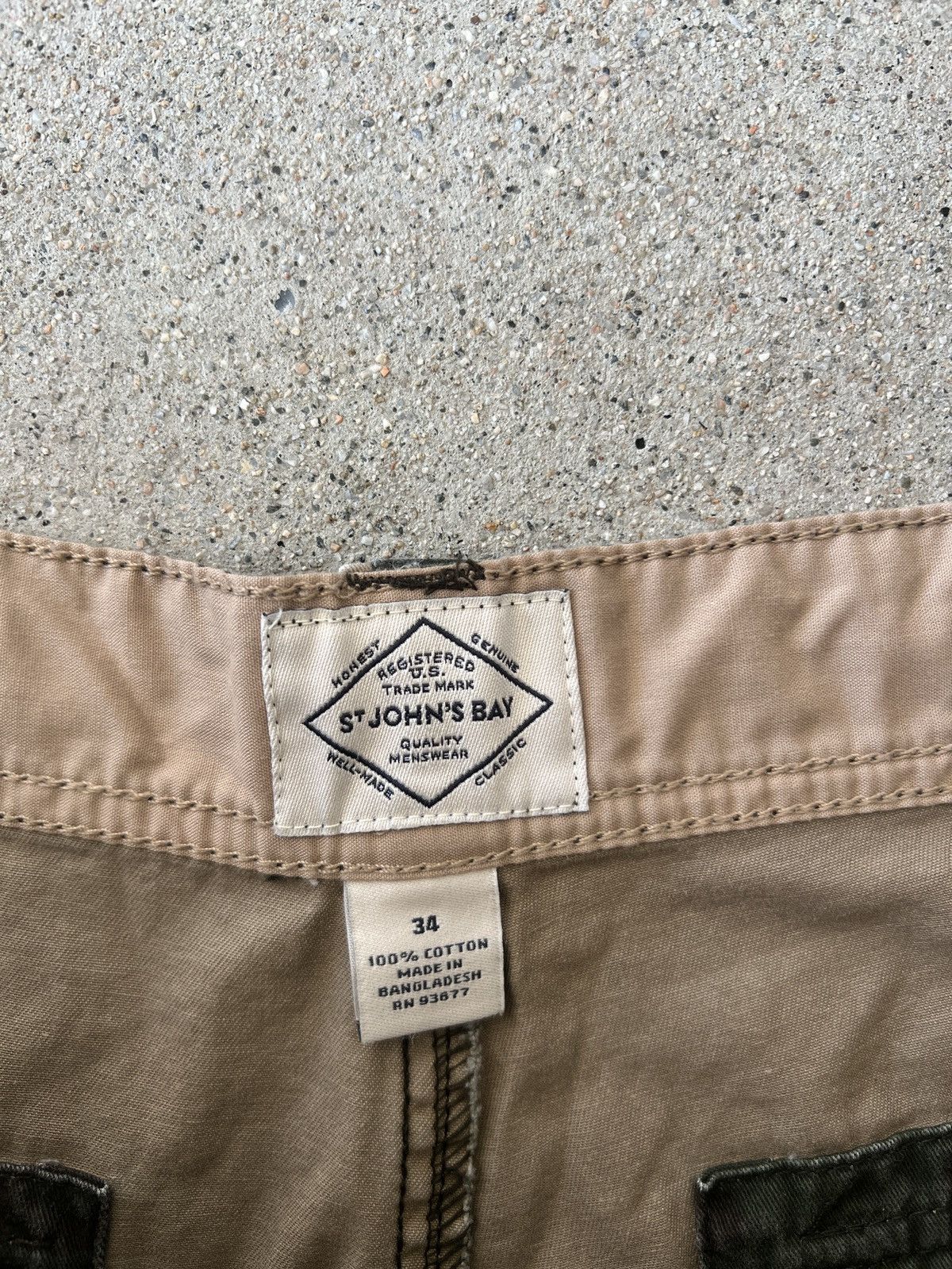 St. Johns Bay × Vintage St. John’s Bay Green/Cream Camo Loose Baggy Shorts Size 34 Size US 34 / EU 50 - 3 Thumbnail
