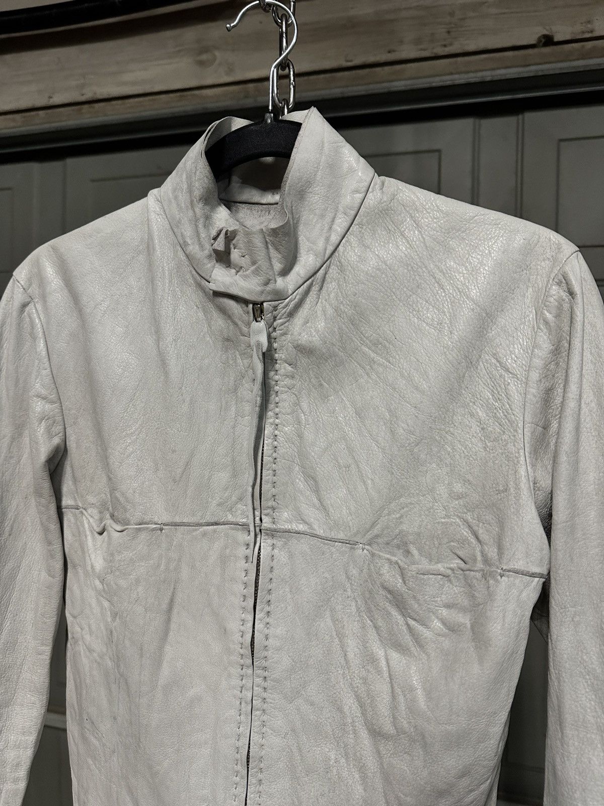 Ma+ M.A.+ White Leather Aviator Jacket Size US S / EU 44-46 / 1 - 2 Thumbnail