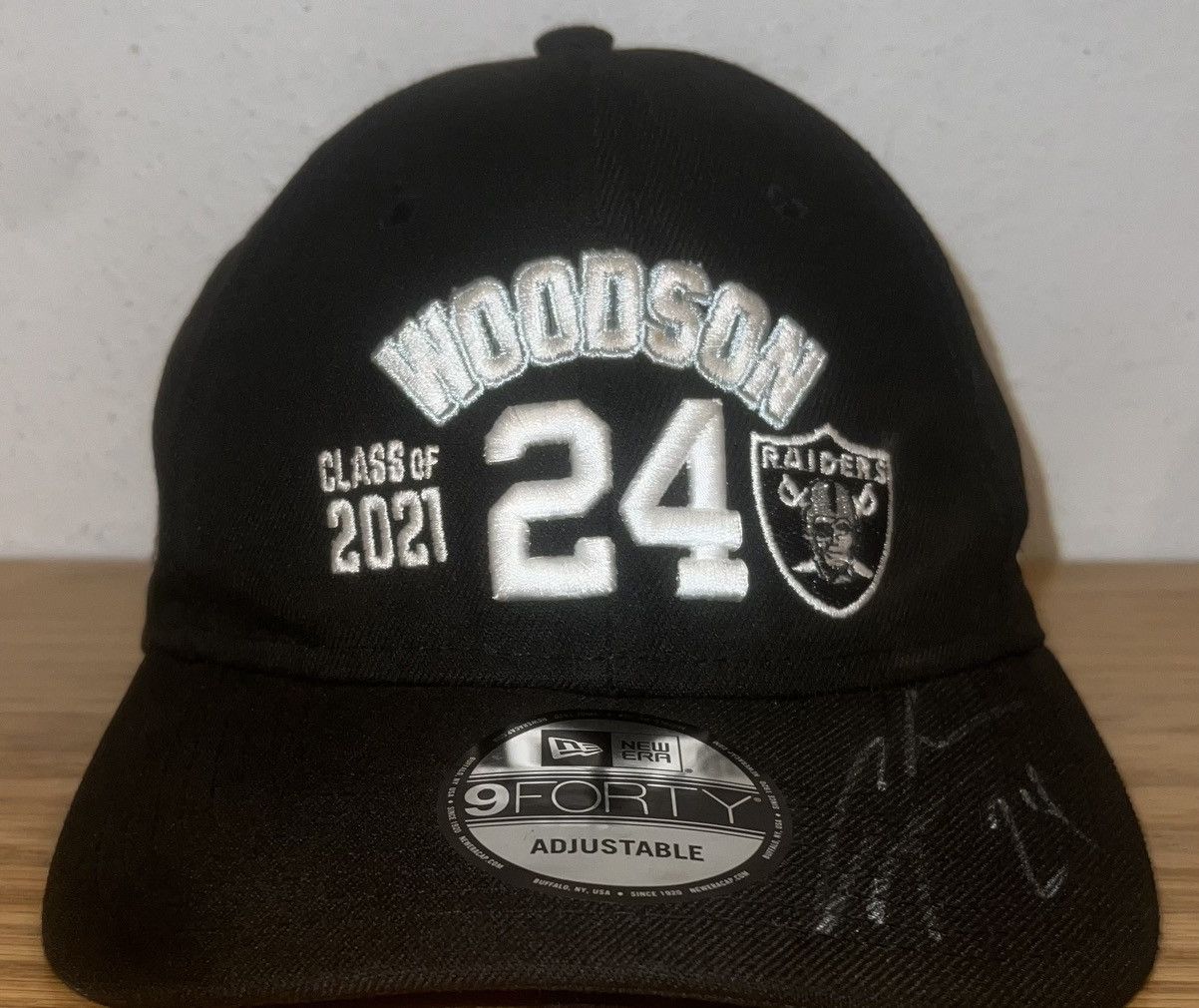 New Era Raiders Charles Woodson Auto Signed Hall of Fame New Era Hat Size ONE SIZE - 2 Thumbnail