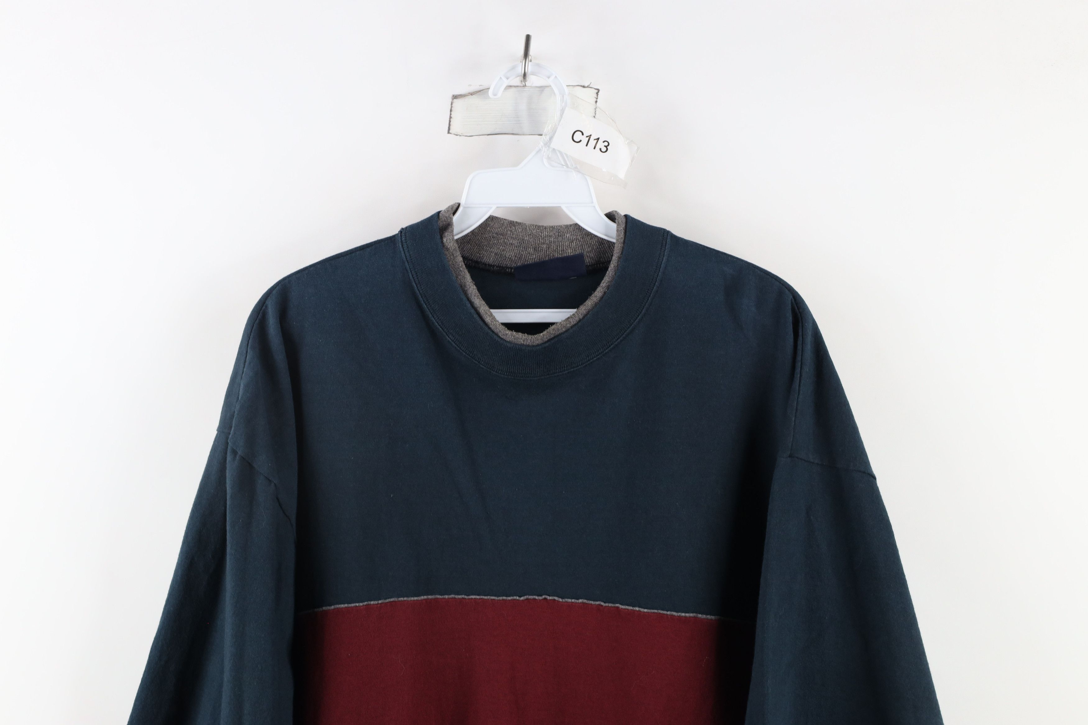 Vintage Vintage 90s Streetwear Block Heavyweight Baggy T-Shirt Size US XL / EU 56 / 4 - 2 Thumbnail