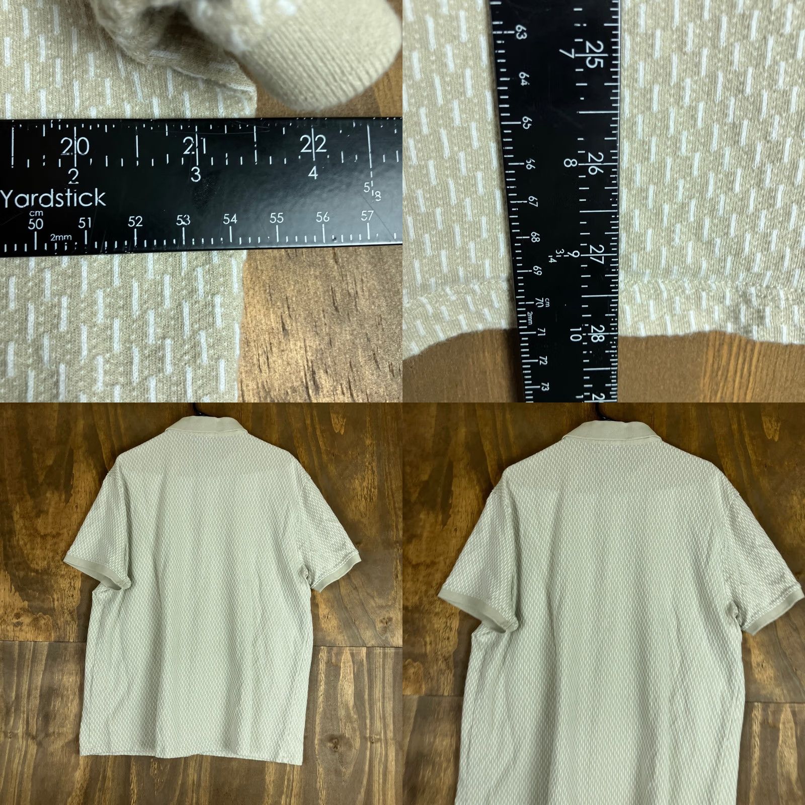 Express Express Men Polo Tan White 1/4 Button Short Sleeve 100% Cotton XL Shirt Size US XL / EU 56 / 4 - 8 Thumbnail