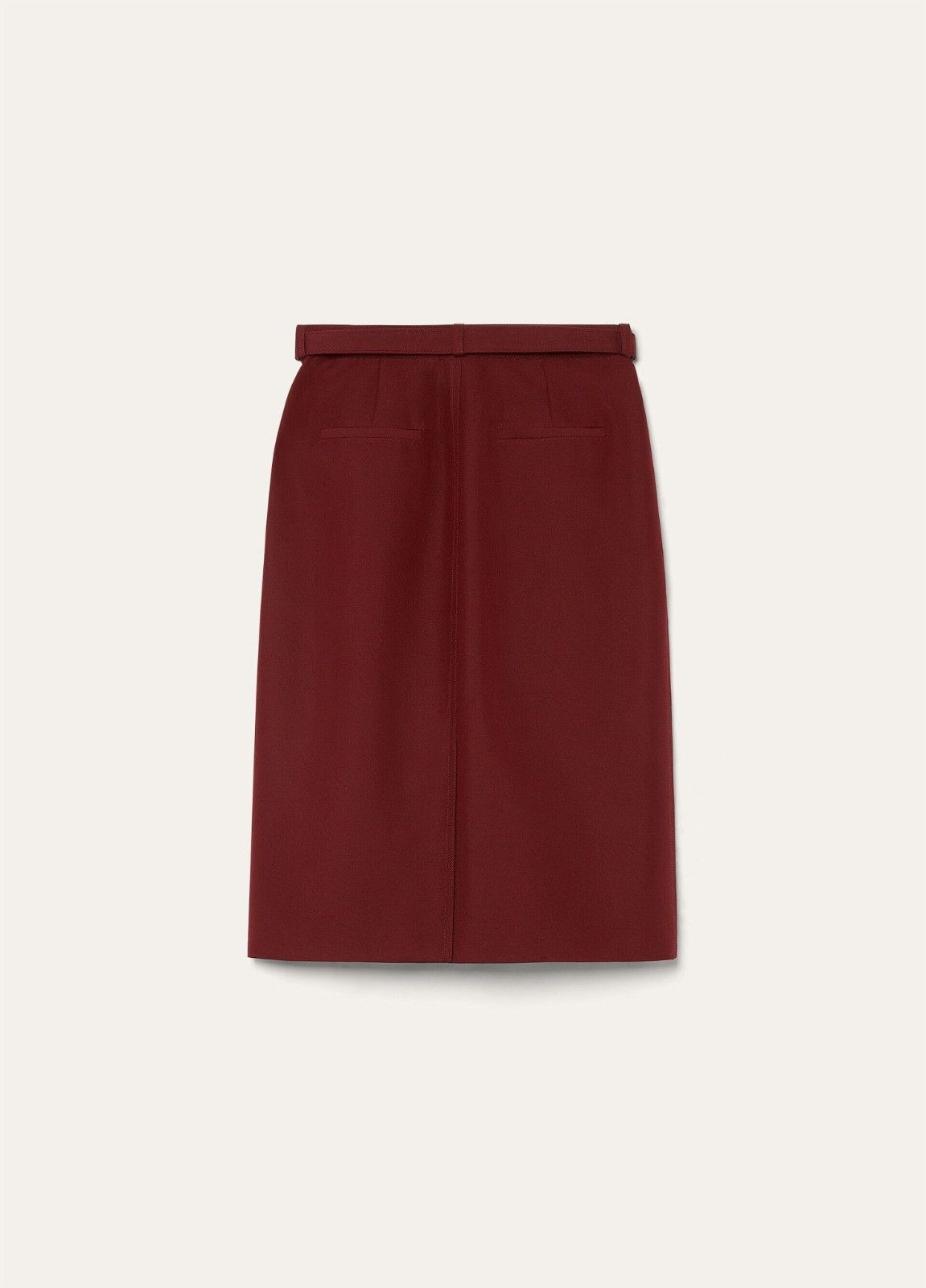 Loro Piana o1srvl11e0526 FAP2656 Emilia Midi Skirt in Burgundy Size 25" / US 0 / IT 36 - 2 Thumbnail