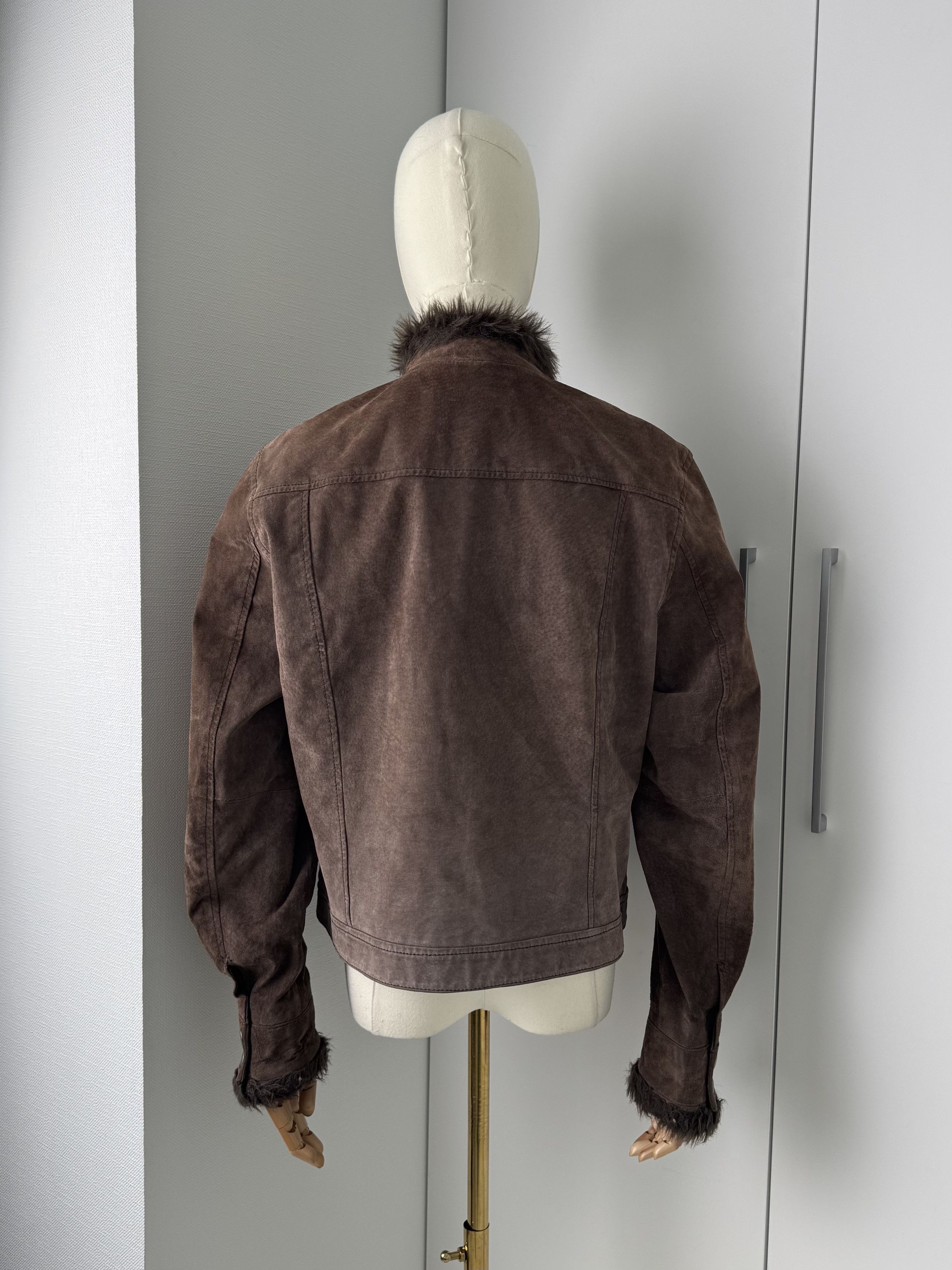 Japanese Brand Y2K Brown Suede Jacket Womens Faux Fur Trim Short Coat Y2K Size M / US 6-8 / IT 42-44 - 4 Thumbnail