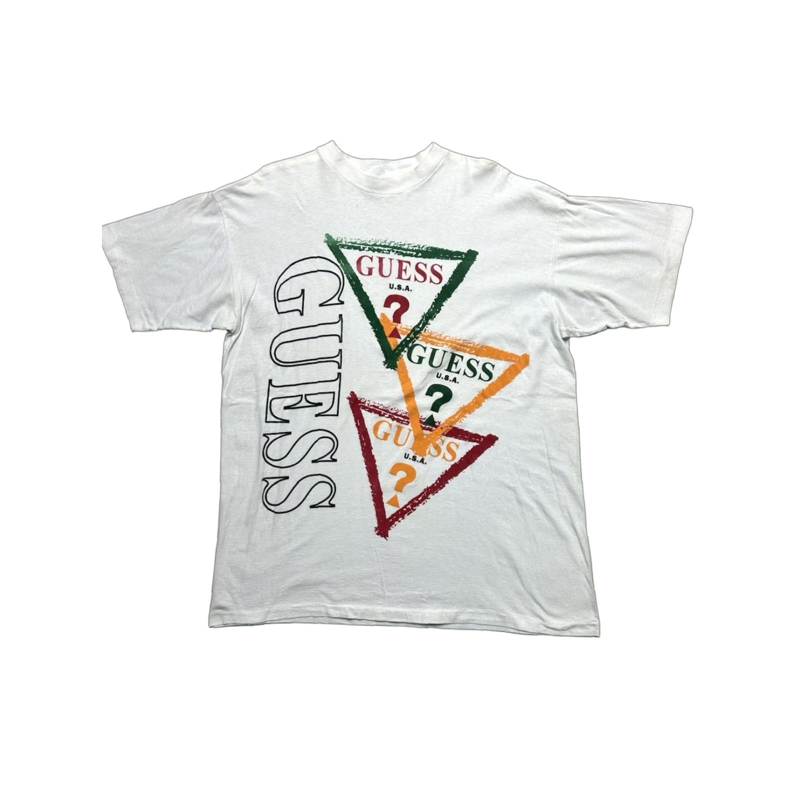 Guess VINTAGE 90s graphic t shirt Guess logo boot cross colours streetwear hip hop XL Mens White Logo Boot Cross 90s Guess T-Shirt"> Size US XL / EU 56 / 4 - 1 Thumbnail