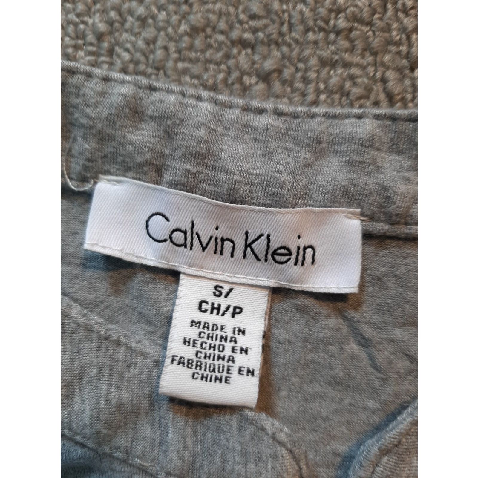 Calvin Klein Calvin Klein Womens S Top Gray 3/4 Sleeve Zip Blouse Size S / US 4 / IT 40 - 3 Thumbnail