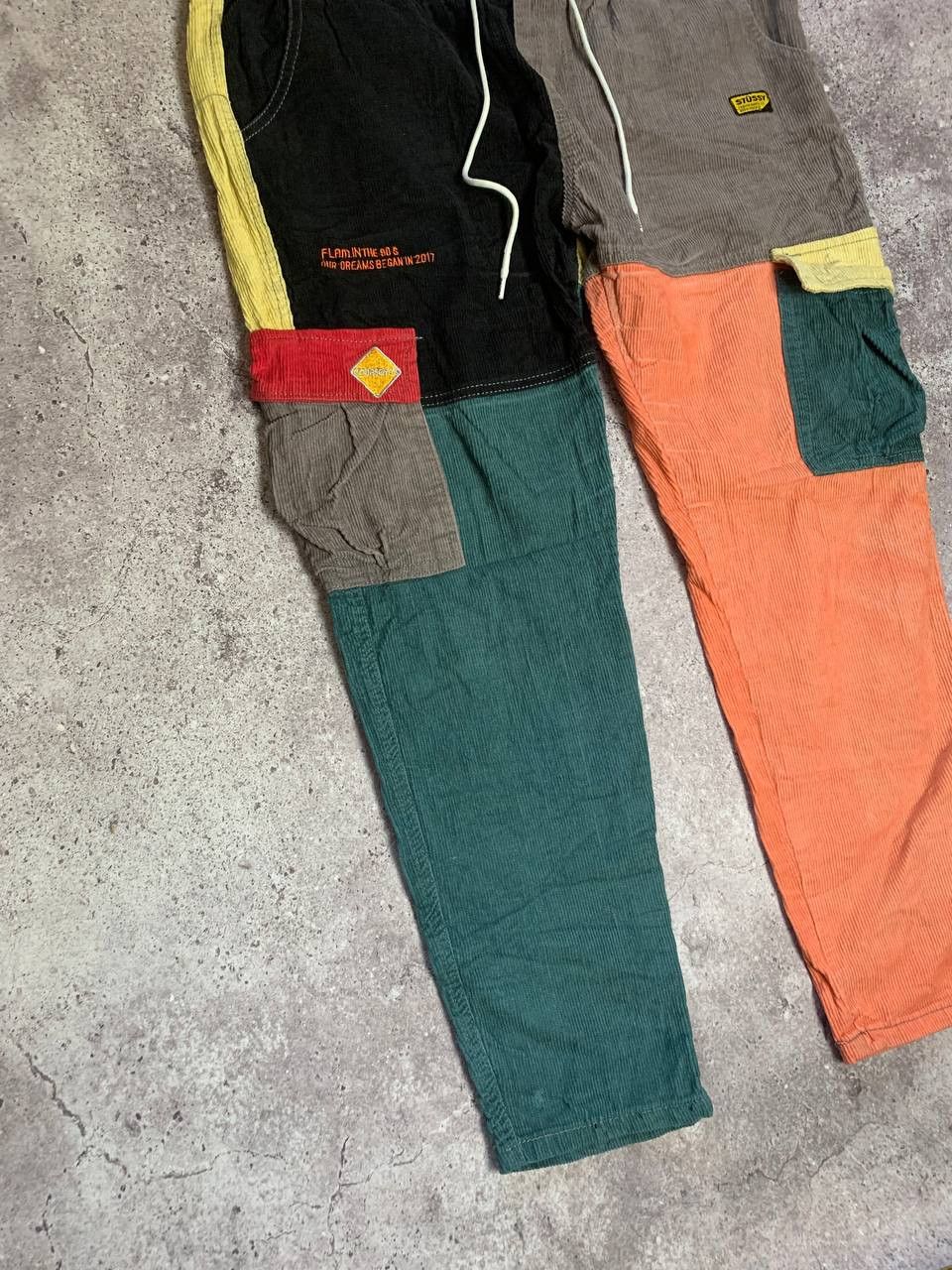 Shein Vintage Y2K Courdoroy Cargo Pants Stussy style Patchwork Size US 32 / EU 48 - 2 Thumbnail