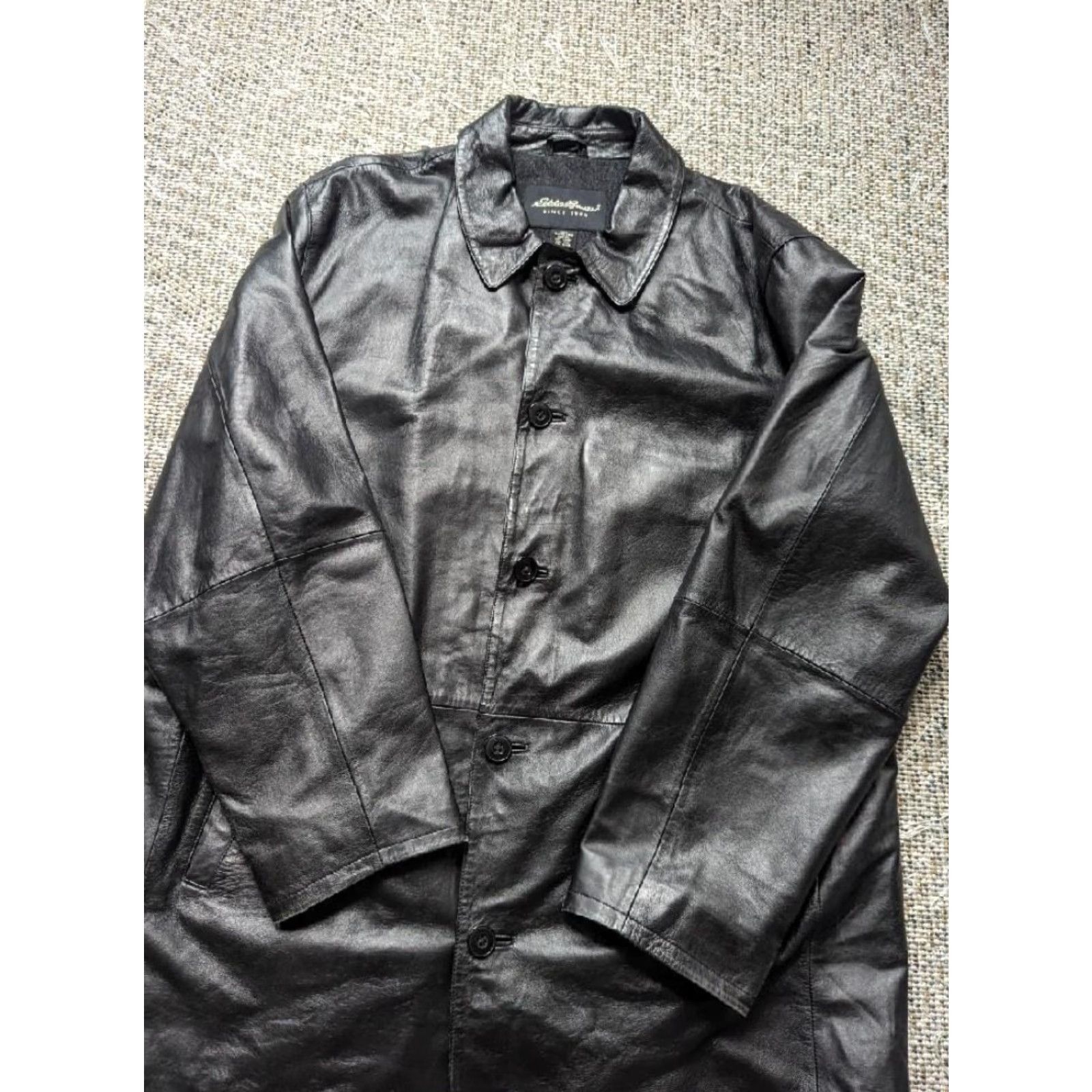 Eddie Bauer VINTAGE Eddie Bauer Leather Car Coat Lambskin XL Black Men Size US XL / EU 56 / 4 - 7 Thumbnail