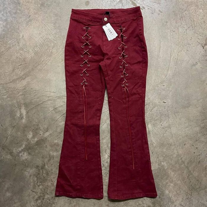 Cider Cider New with Tags Vintage Y2k Style Flared Pants Red Small
