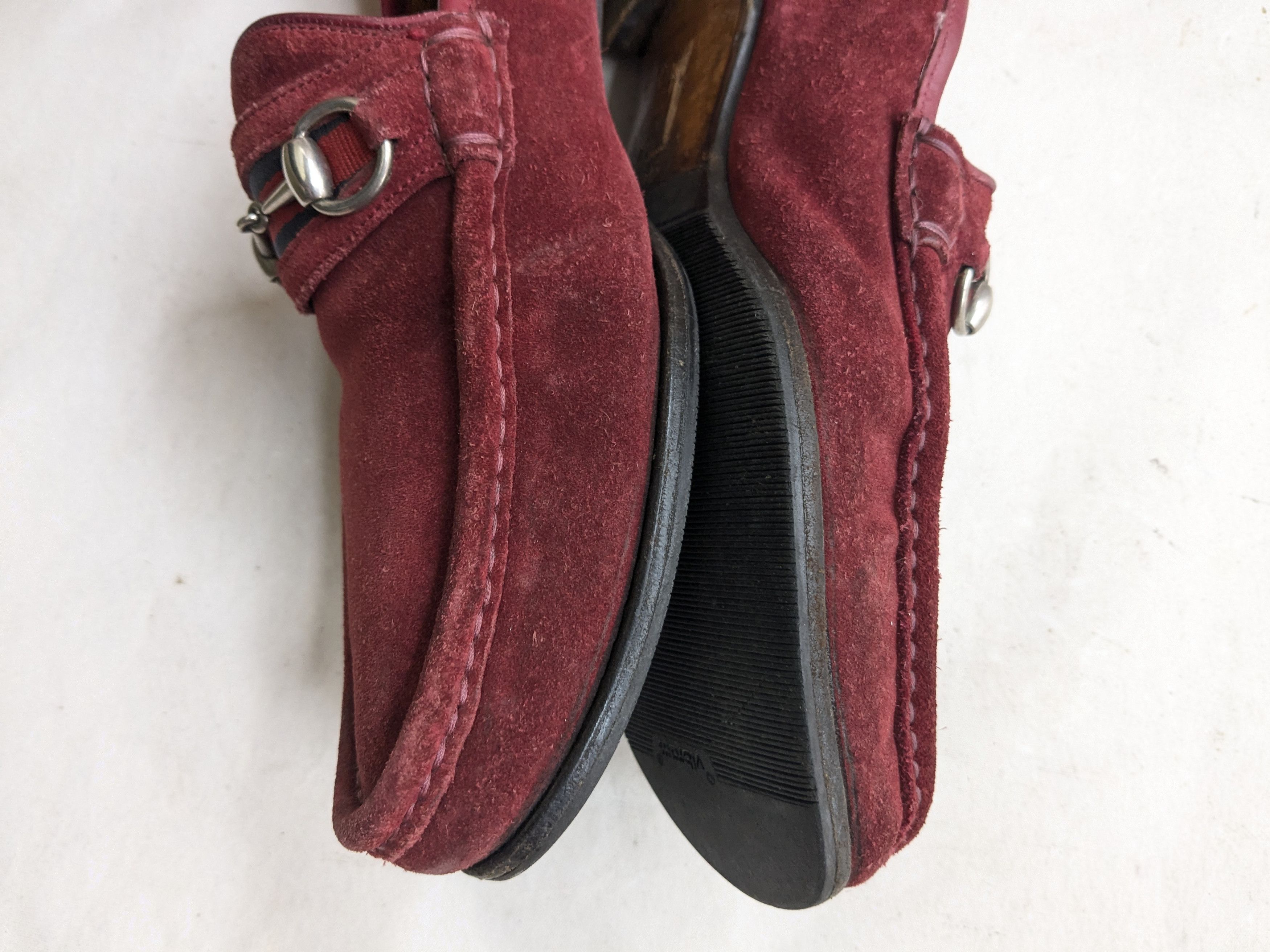 Gucci Gucci Horsebit Loafers Red 10.5 D Suede Leather Italy Slip Size US 10.5 / EU 43-44 - 10 Thumbnail