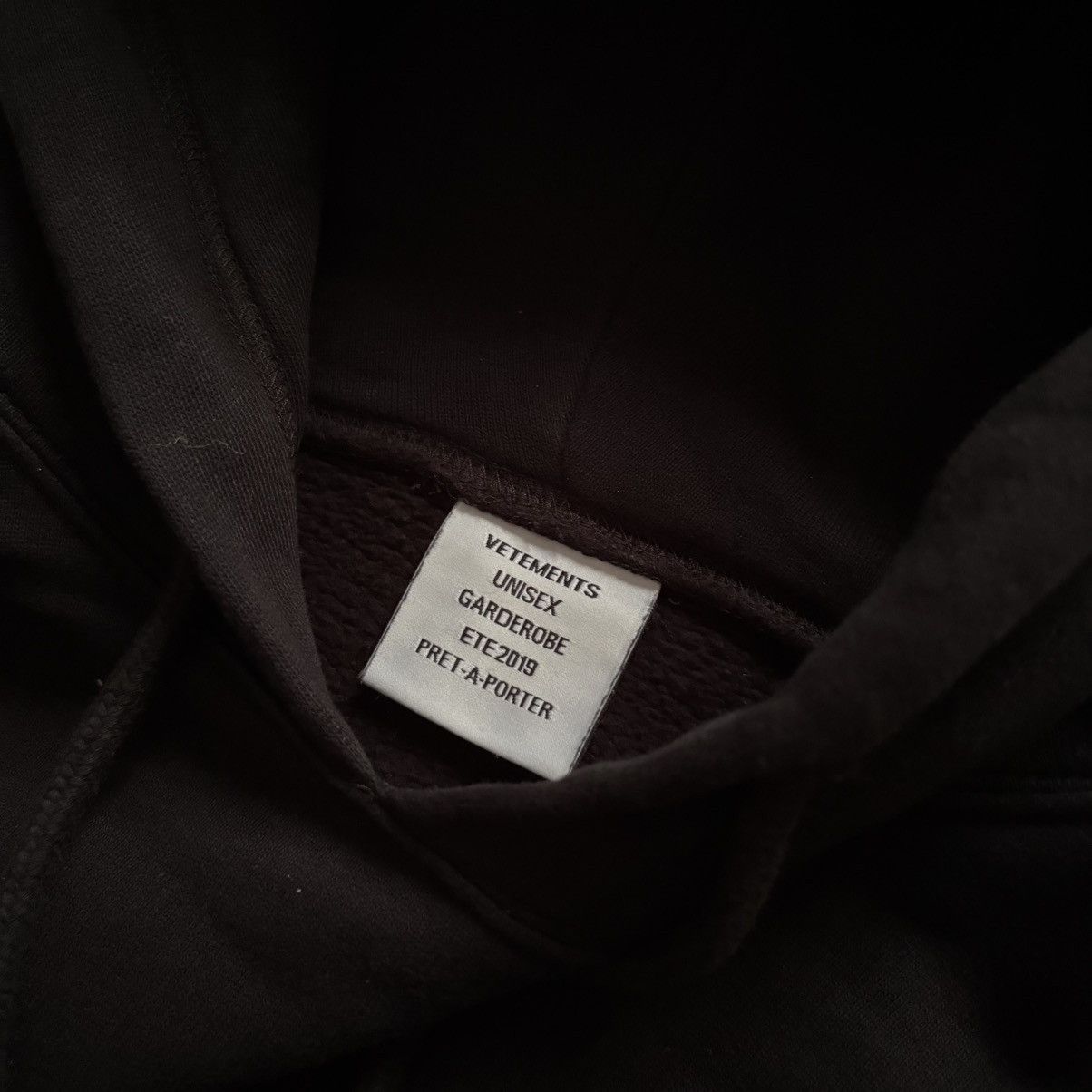 Vetements SS19 Secret Society Embroidered Hoodie Black