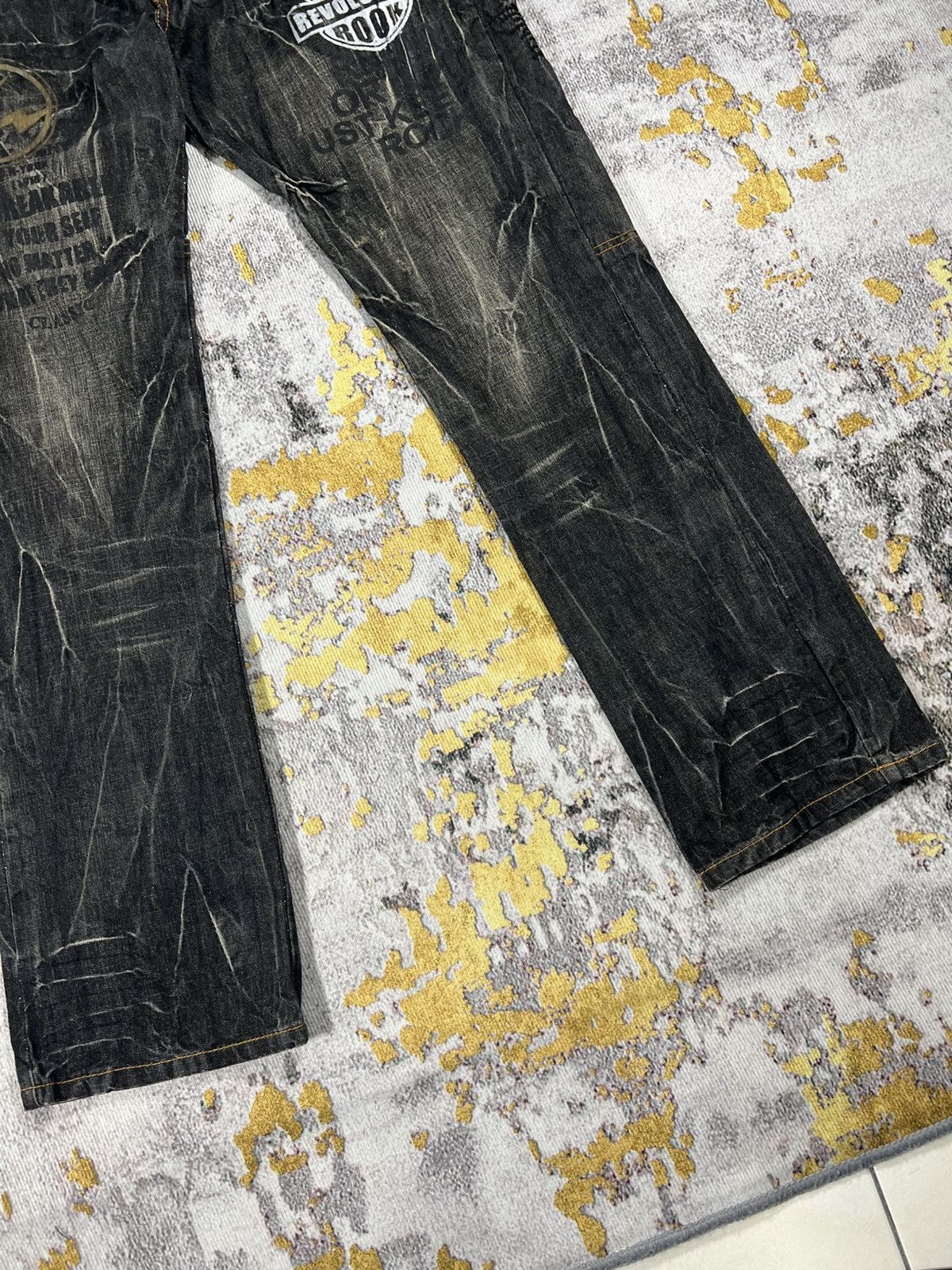 Japanese Brand Vintage Double Waist Punk Revolution Rock Distressed Pants Size US 35 - 8 Thumbnail