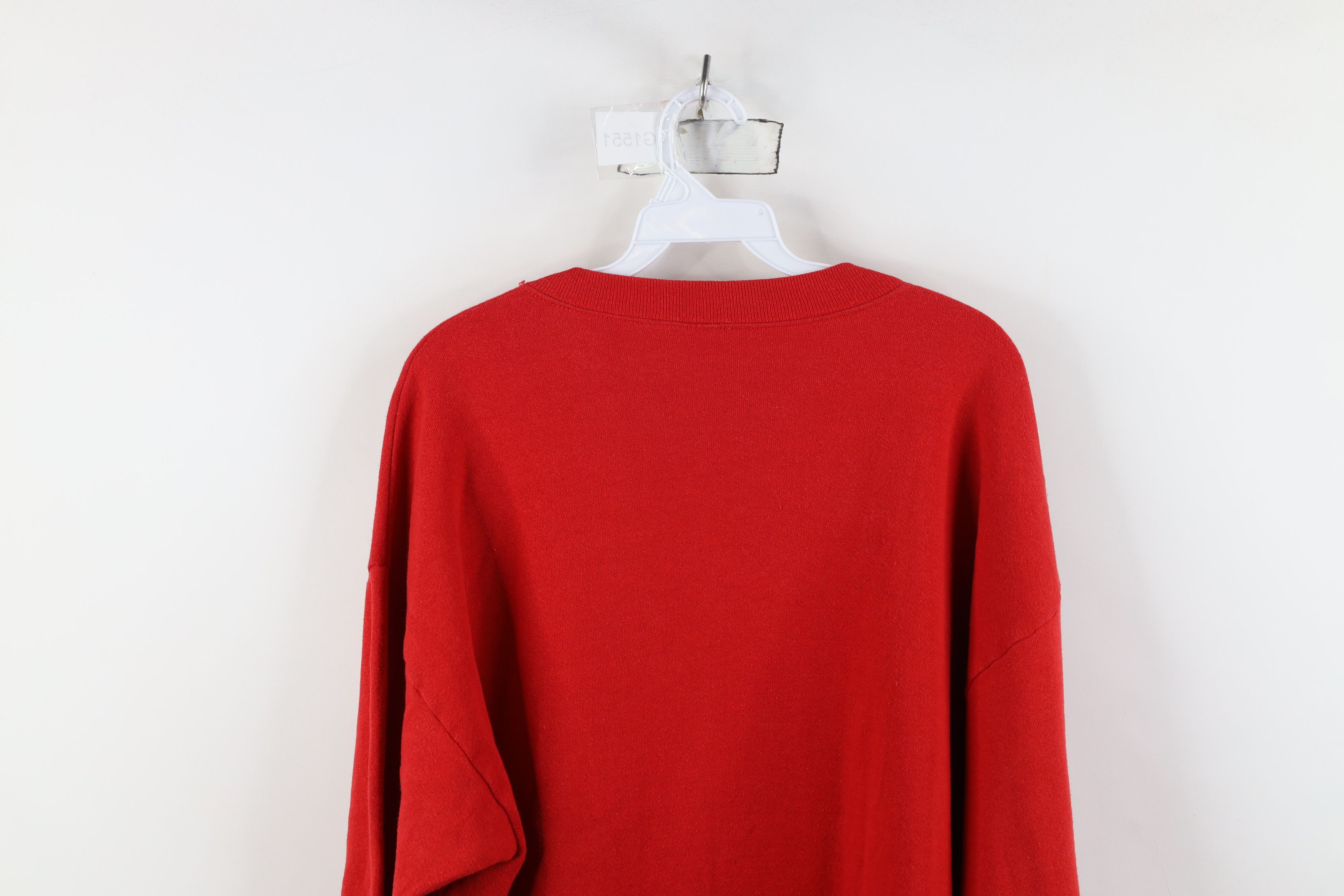 Vintage Vintage 90s Sit On My Tail Sports Cat Sweatshirt Red USA Size US XL / EU 56 / 4 - 11 Thumbnail