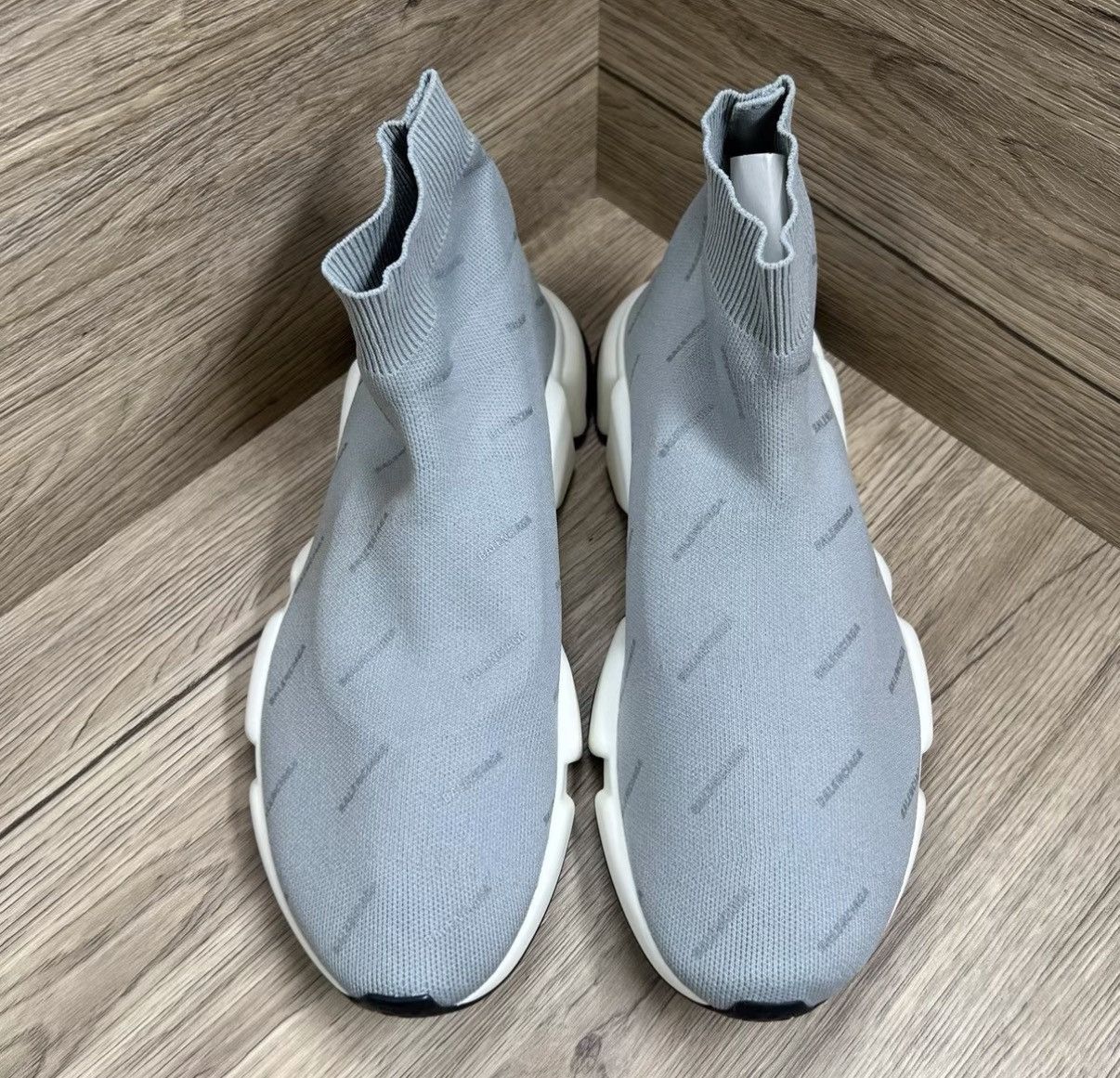 Balenciaga Balenciaga Speed Grey Knitted 3M Sock Sneakers J41 Size US 8 / EU 41 - 3 Thumbnail