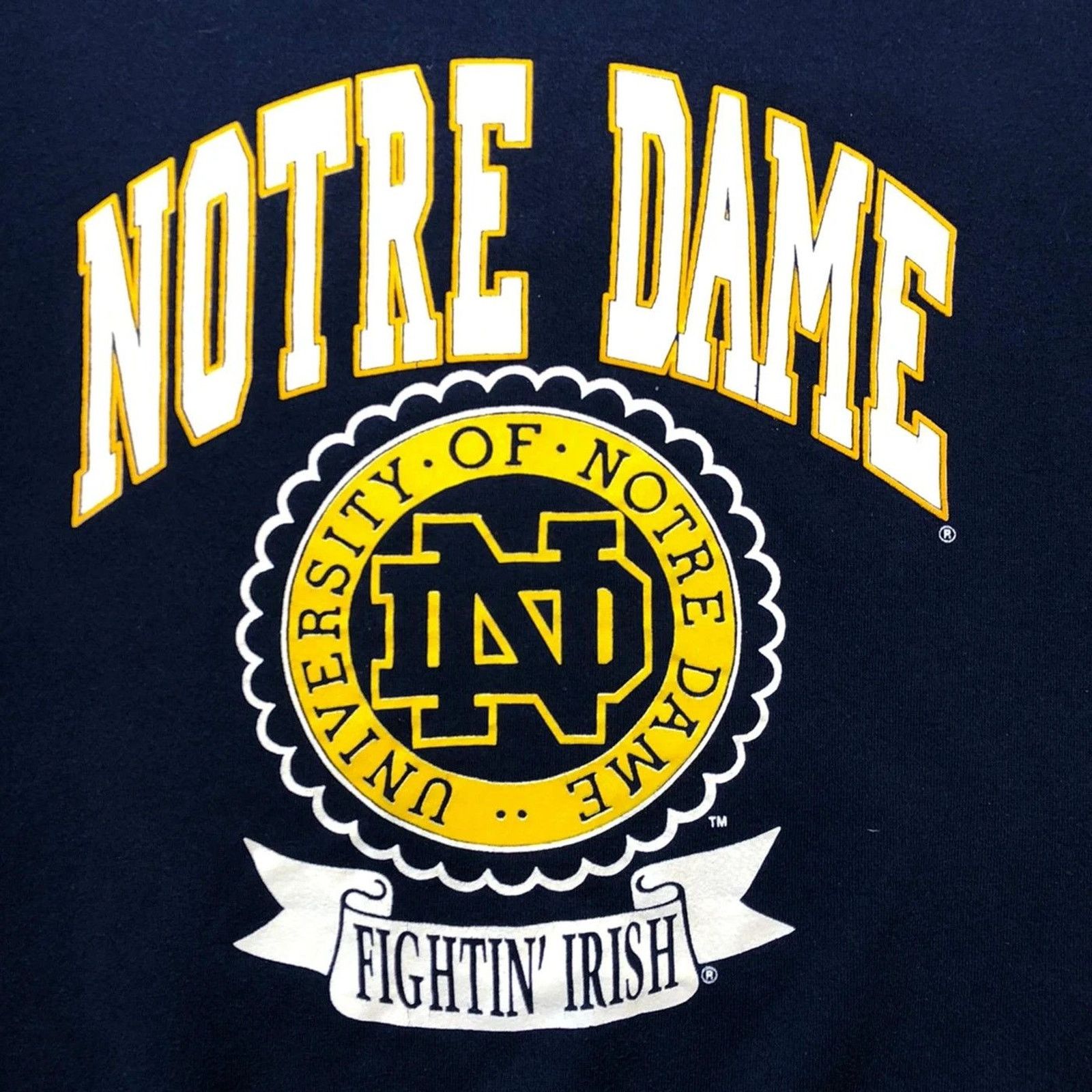 NCAA × Vintage Vintage Notre Dame Sweatshirt Fighting Irish University 90s Size US L / EU 52-54 / 3 - 2 Thumbnail