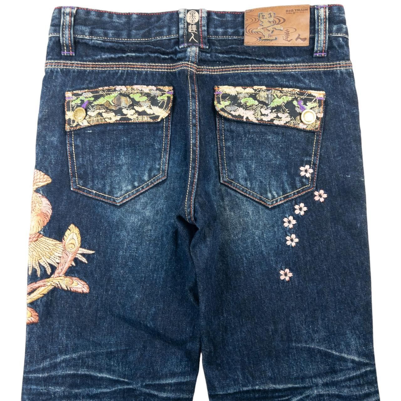 Other Vintage Big Train Japanese Embroidered Denim Jeans Size W31 Size 31" - 4 Thumbnail