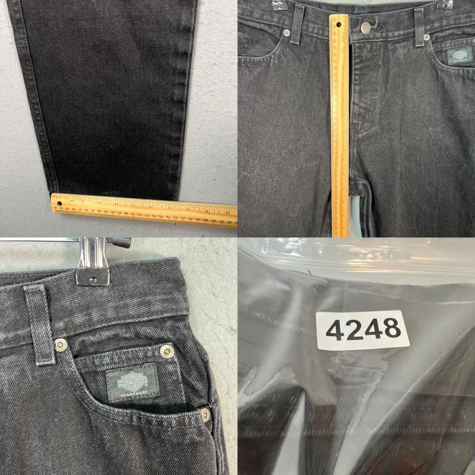 Harley Davidson VINTAGE Harley-Davidson Womens 8L Black Classic Fit Straight Leg Jeans 100% Cotton Denim Size 30" / US 8 / IT 44 - 8 Thumbnail