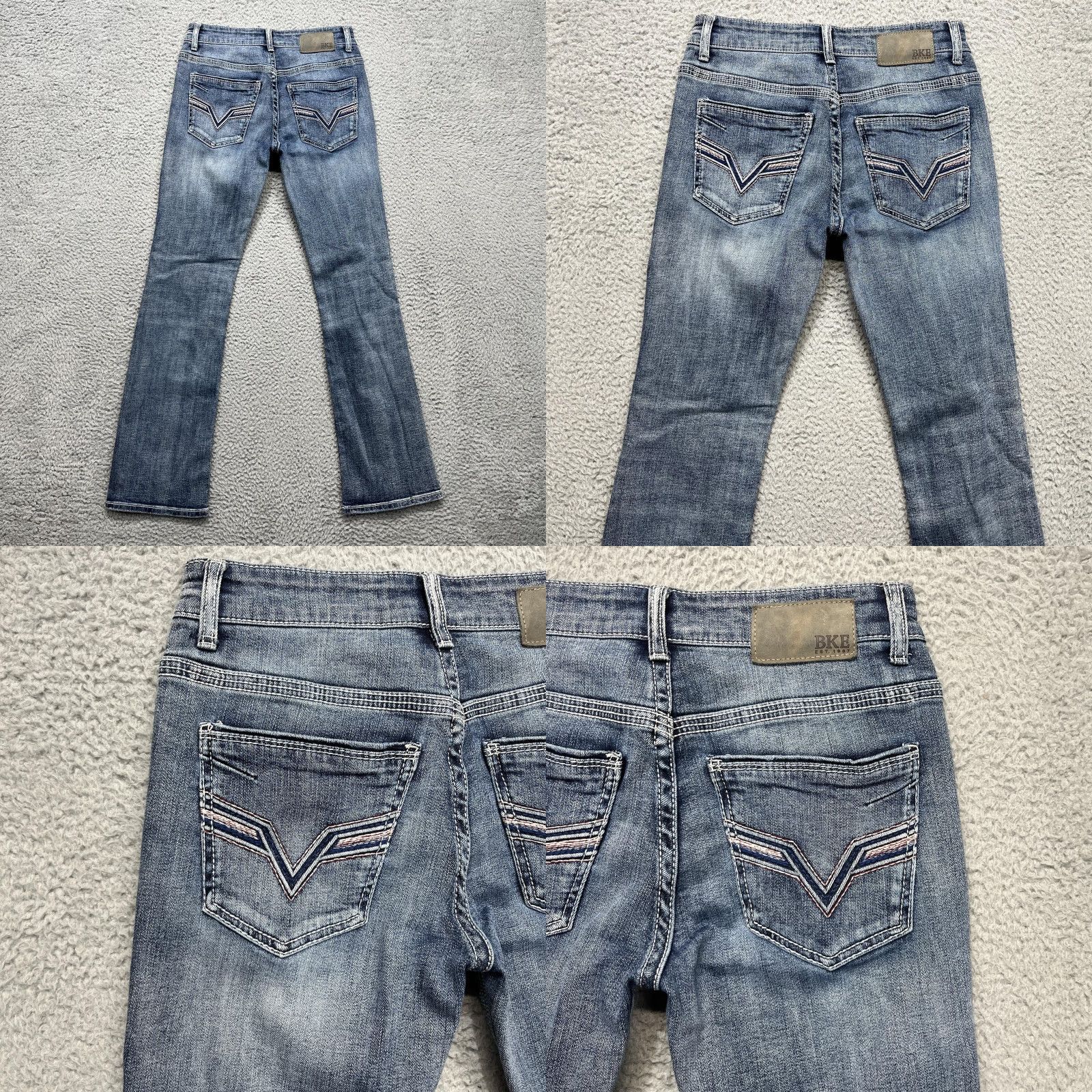 BKE BKE Aiden Jeans Mens 29x32 Distressed Medium Wash Stretch Straight Jeans Men Size US 29 - 8 Thumbnail