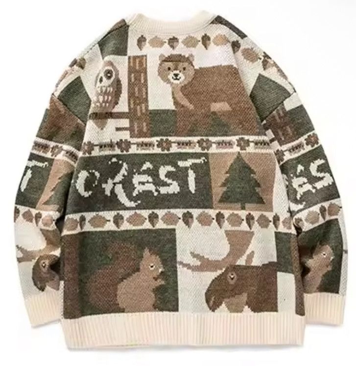 Other Street Winter Y2K Squirrel Dear Sweater Jacquard Knitwear Size US L / EU 52-54 / 3 - 3 Thumbnail
