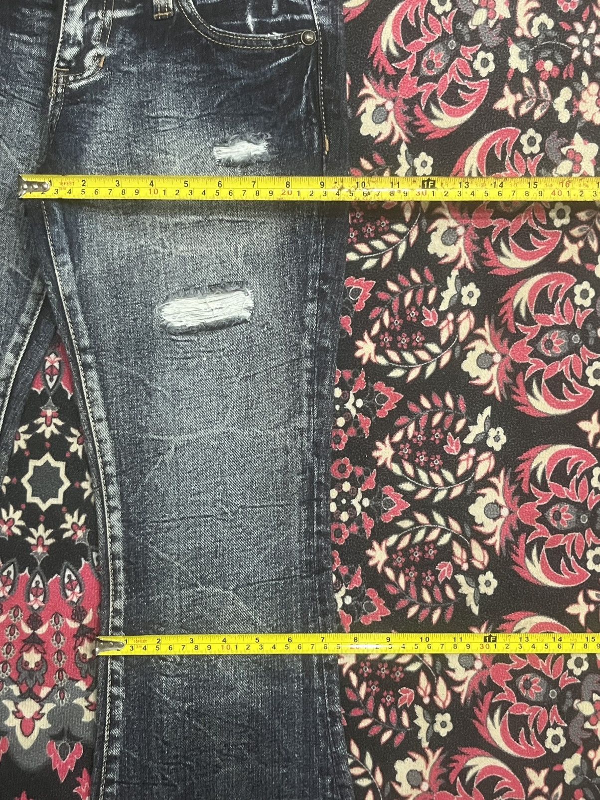 If Six Was Nine Vintage Japanese Brand Y2K Low Rise Grunge Frayed Flare Jean Size 28" / US 6 / IT 42 - 14 Thumbnail