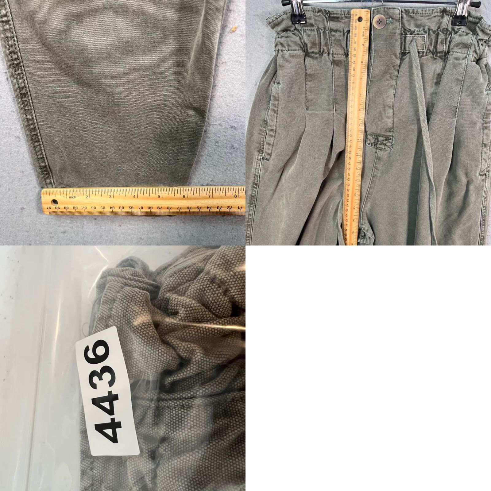Free People Free People Womens Small High-Waisted Olive Green Paperbag Pants w/ Waist Tie Size 28" / US 6 / IT 42 - 8 Thumbnail