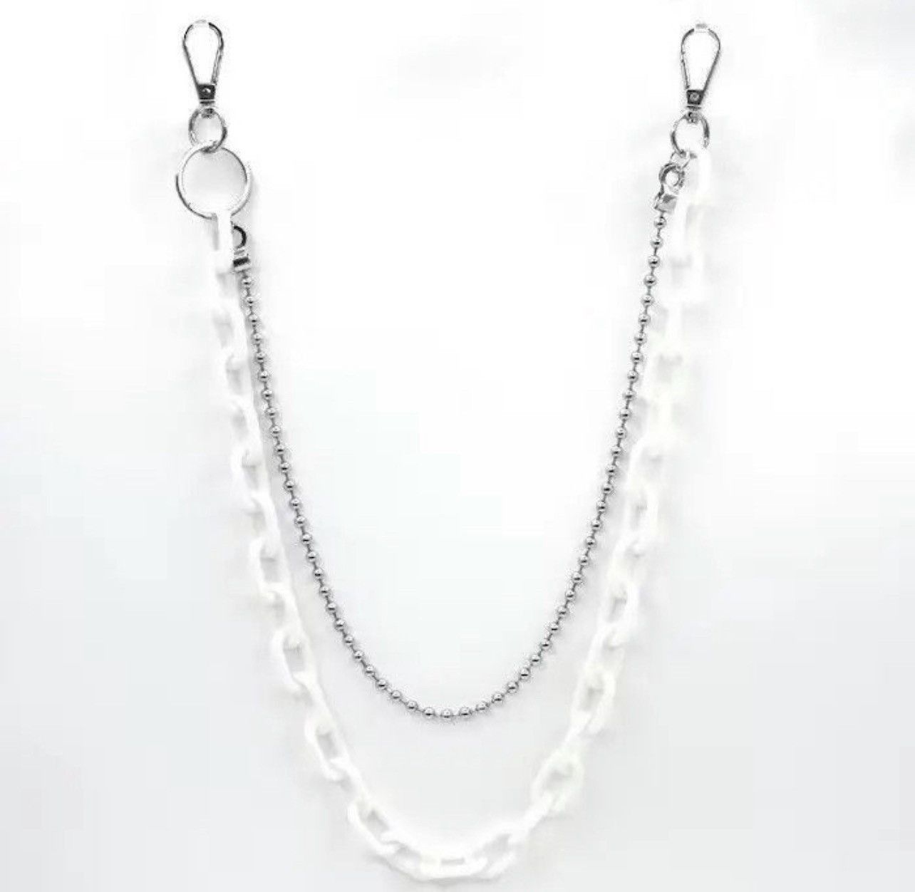 Jewelry Pocket Chain White Punk Rock Link Gothic Wallet Chrome Size ONE SIZE - 2 Thumbnail