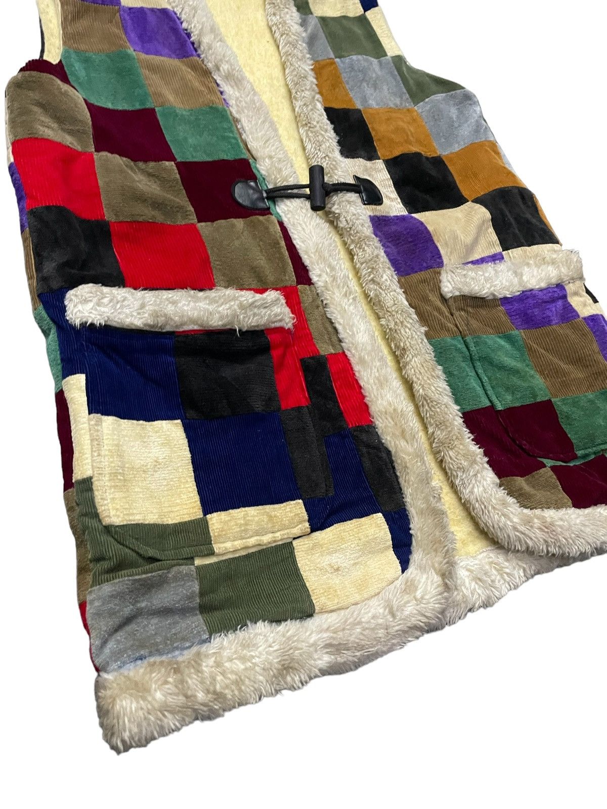 Designer × If Six Was Nine × Japanese Brand Vtg New Look Japan Corduroy Patchwork Hippie Sherpa Fur Vest Size US M / EU 48-50 / 2 - 5 Thumbnail