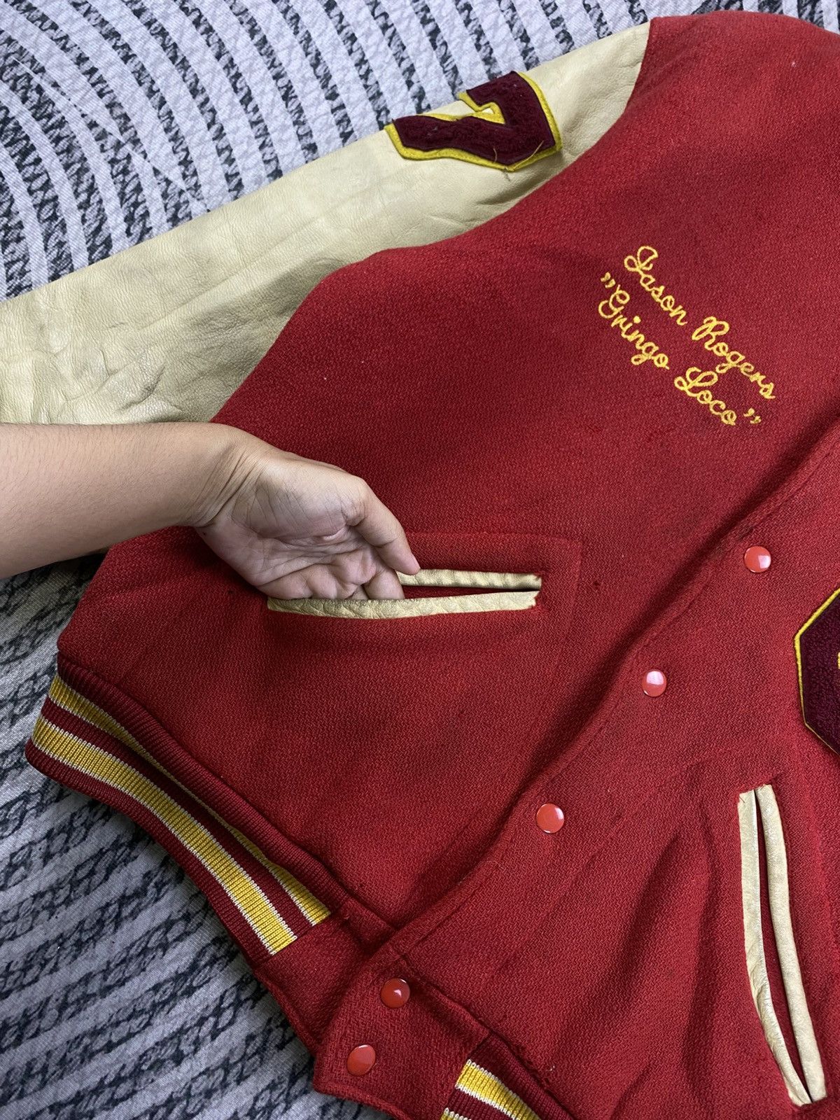 Japanese Brand Vtg House Of Blues Letterman Leather Sleeve Varsity Jacket Size US M / EU 48-50 / 2 - 7 Thumbnail