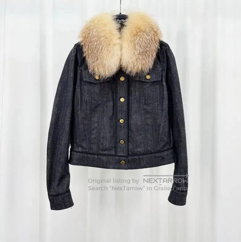 Other Louis Vuitton Black Denim Jacket with Detachable Fur Collar Size L / US 10 / IT 46 - 1 Thumbnail