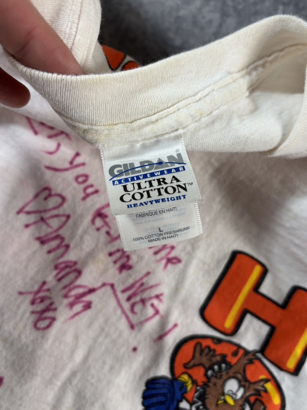 Vintage SIGNED Vintage Hooters Tee Autographed Racing Pit Crew ALP Size US L / EU 52-54 / 3 - 4 Thumbnail