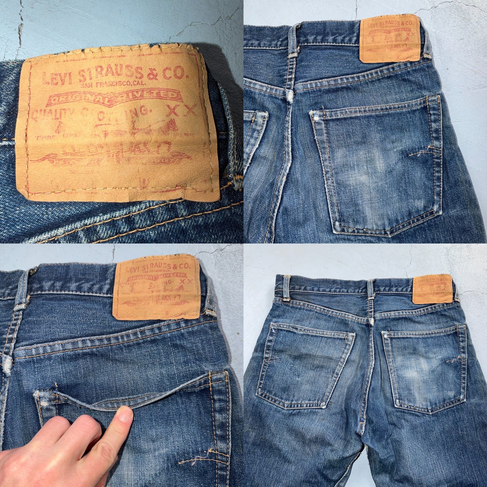 Levi's VINTAGE Levis 505 Big E 60s Redline Selvedge USA XX 1960s Jeans 501 Act 31x28 Mens Size US 31 - 10 Thumbnail