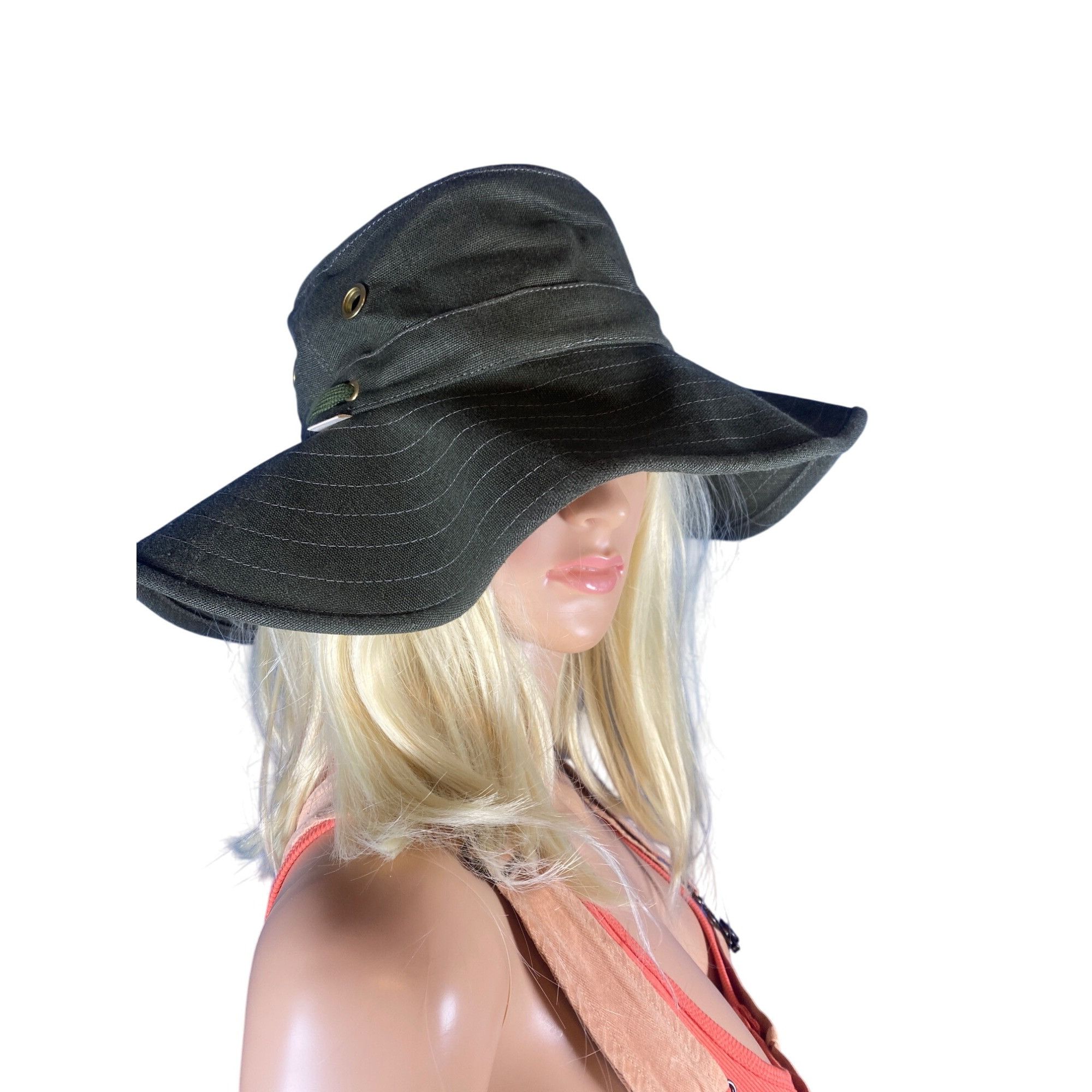 Tilley NWT Tilley Hemp Broad Brim Natural Hat Olive Large MSRP$115 Size ONE SIZE - 13 Thumbnail